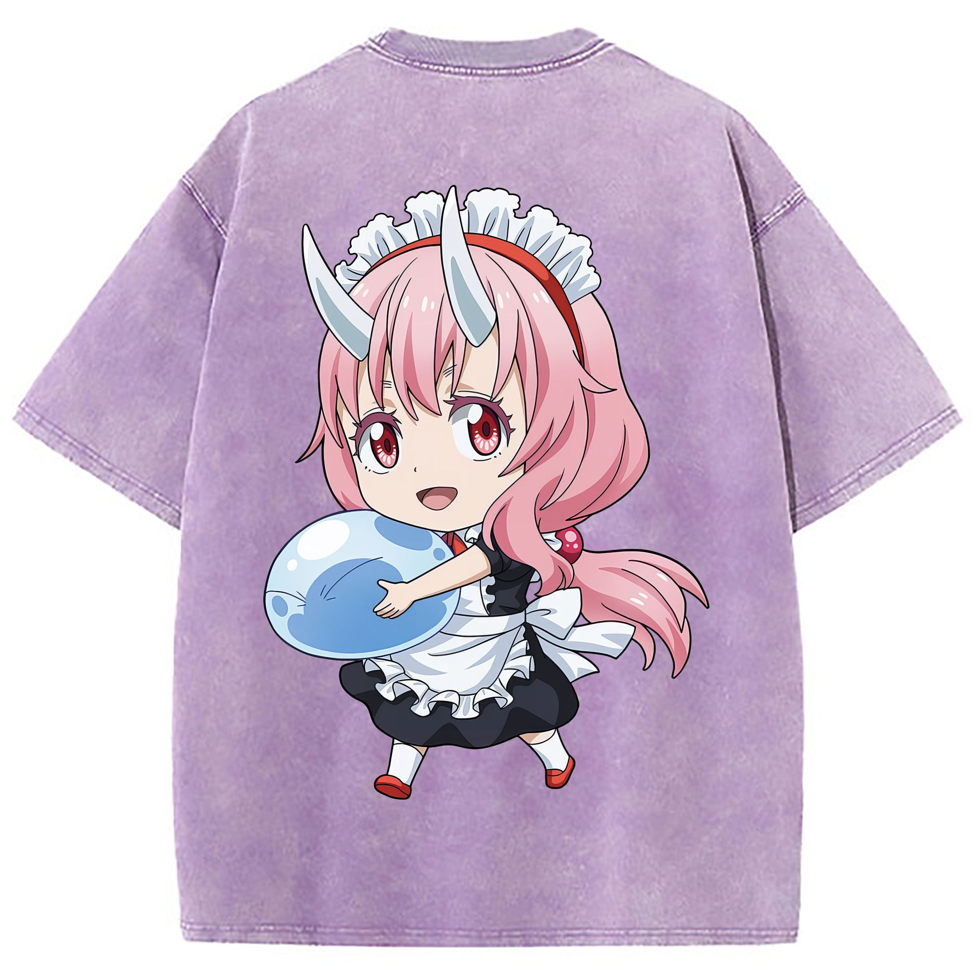 （画像用） 転スラ Regarding Reincarnated to Slime 綿100% ヴィンテージ風 半袖Tシャツ（背面プリント）