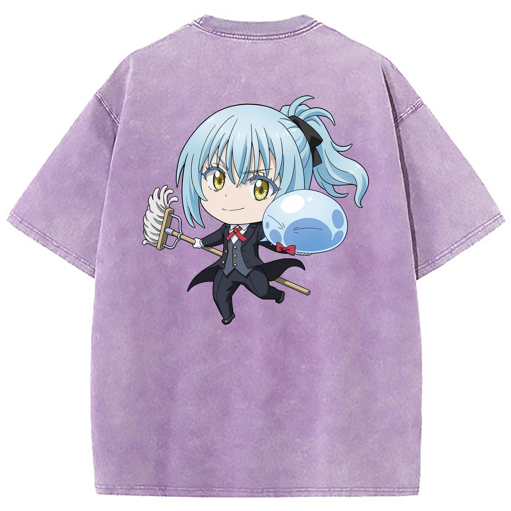 （画像用） 転スラ Regarding Reincarnated to Slime 綿100% ヴィンテージ風 半袖Tシャツ（背面プリント）