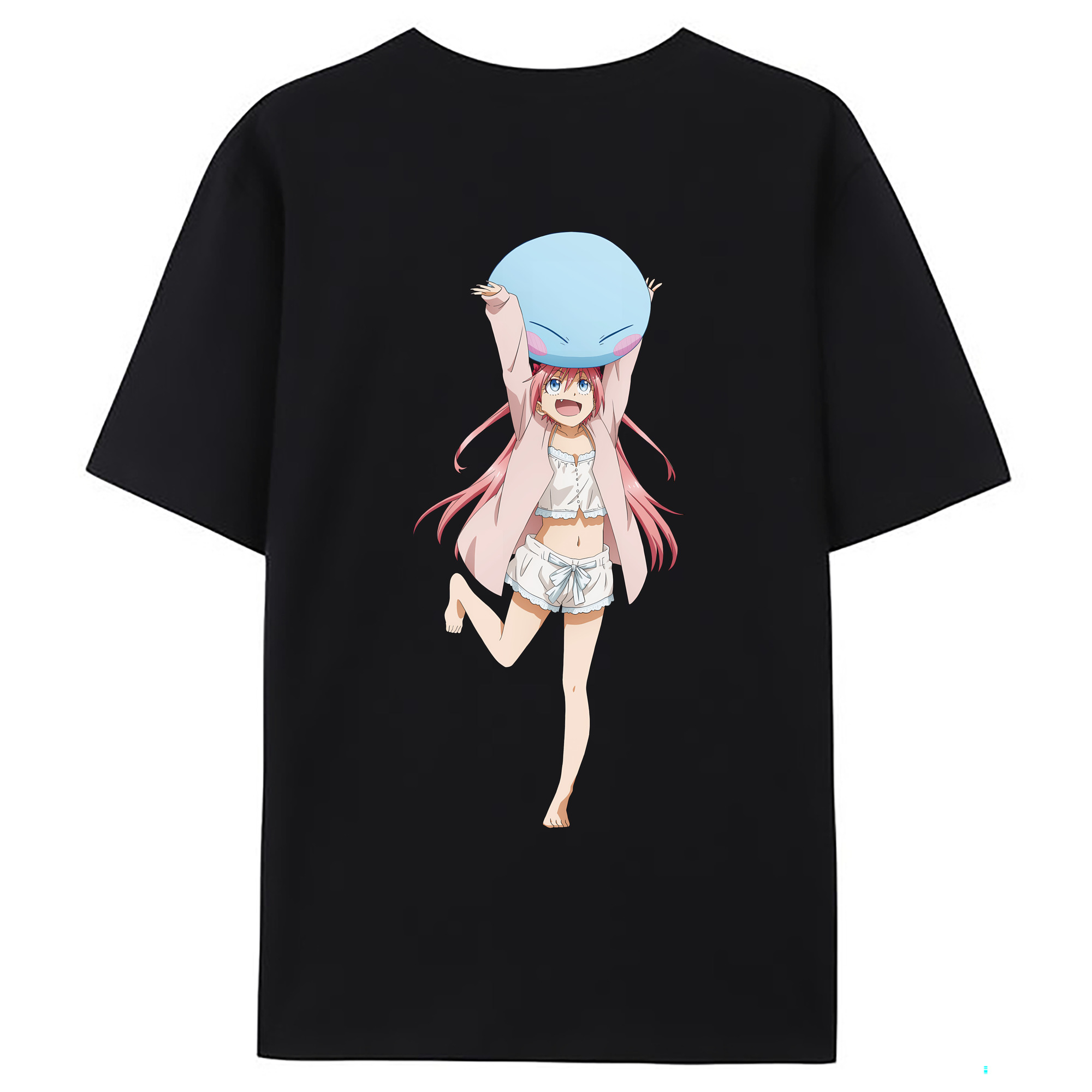 （画像用） 転スラ Regarding Reincarnated to Slime 綿100％ メンズ半袖Tシャツ（バックプリント） 通気性