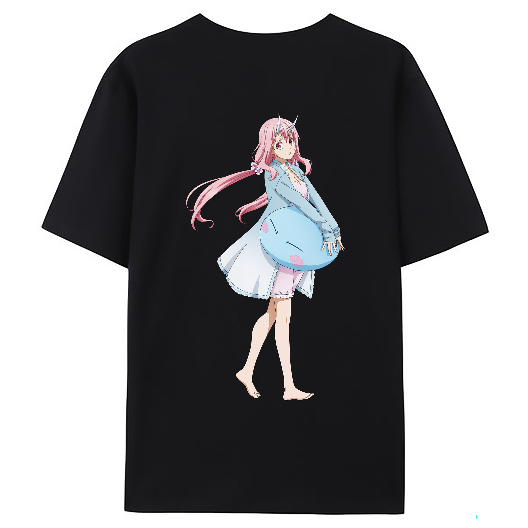 （画像用） 転スラ Regarding Reincarnated to Slime 綿100％ メンズ半袖Tシャツ（バックプリント） 通気性
