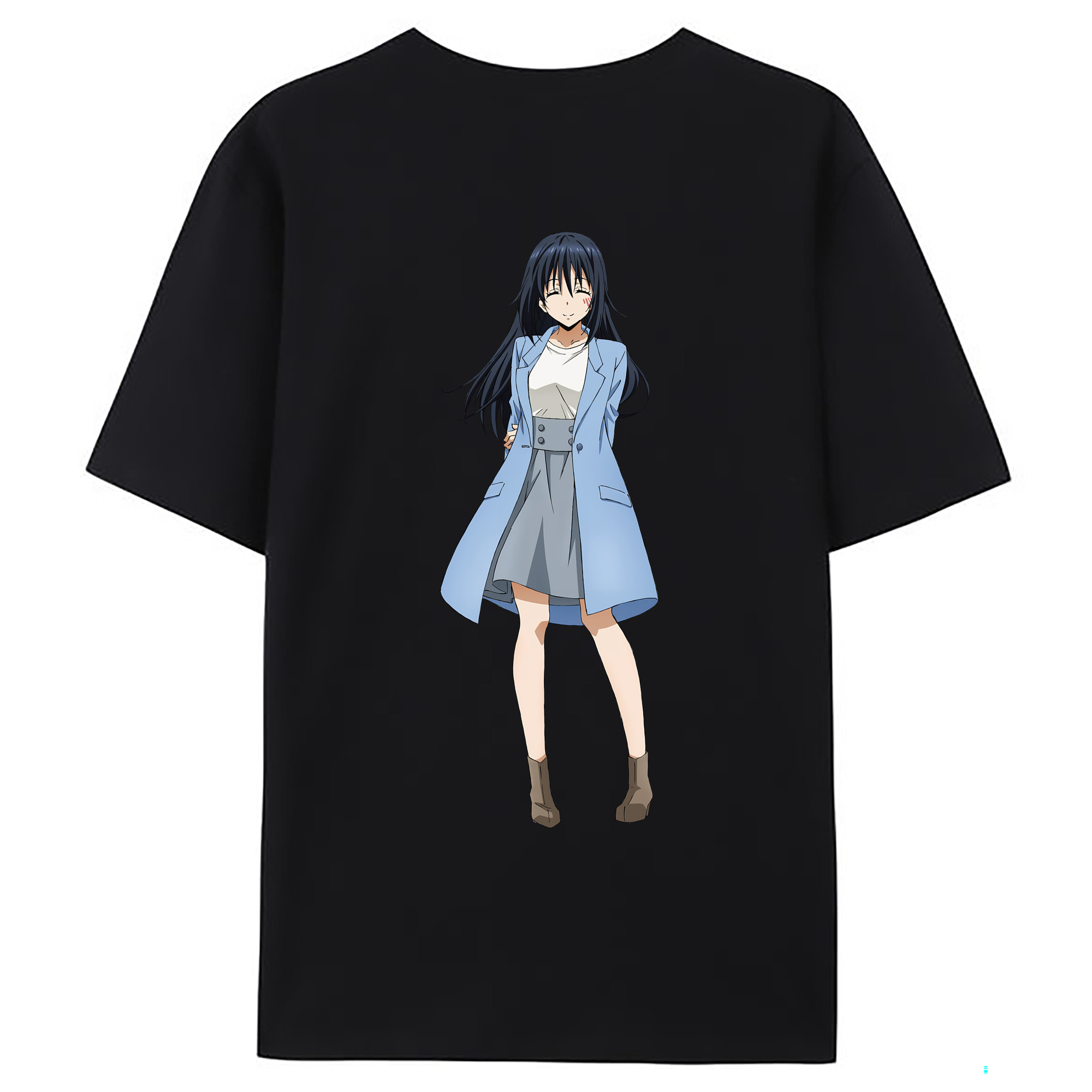 （画像用） 転スラ Regarding Reincarnated to Slime 綿100％ メンズ半袖Tシャツ（バックプリント） 通気性