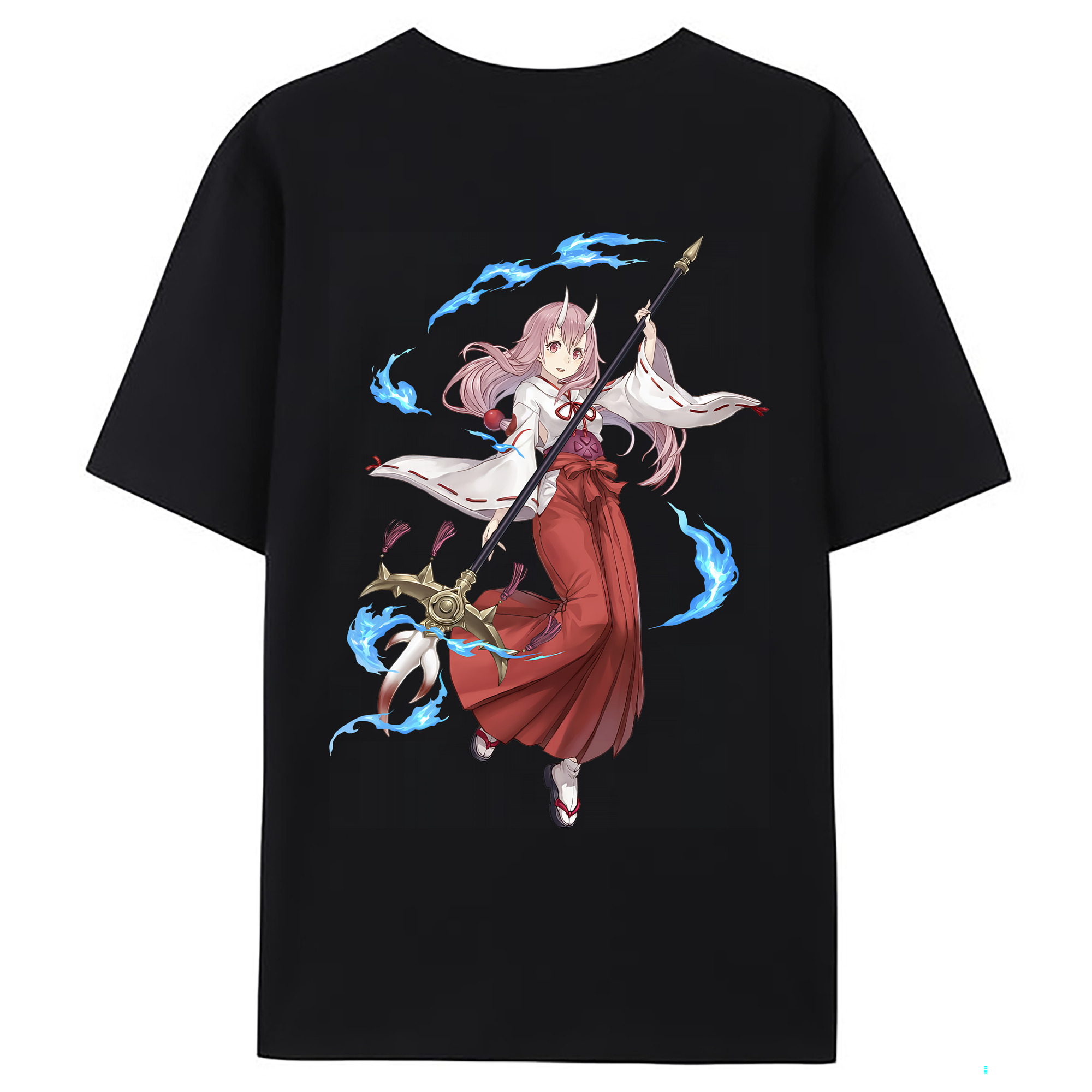 （画像用） 転スラ Regarding Reincarnated to Slime 綿100％ メンズ半袖Tシャツ（バックプリント） 通気性