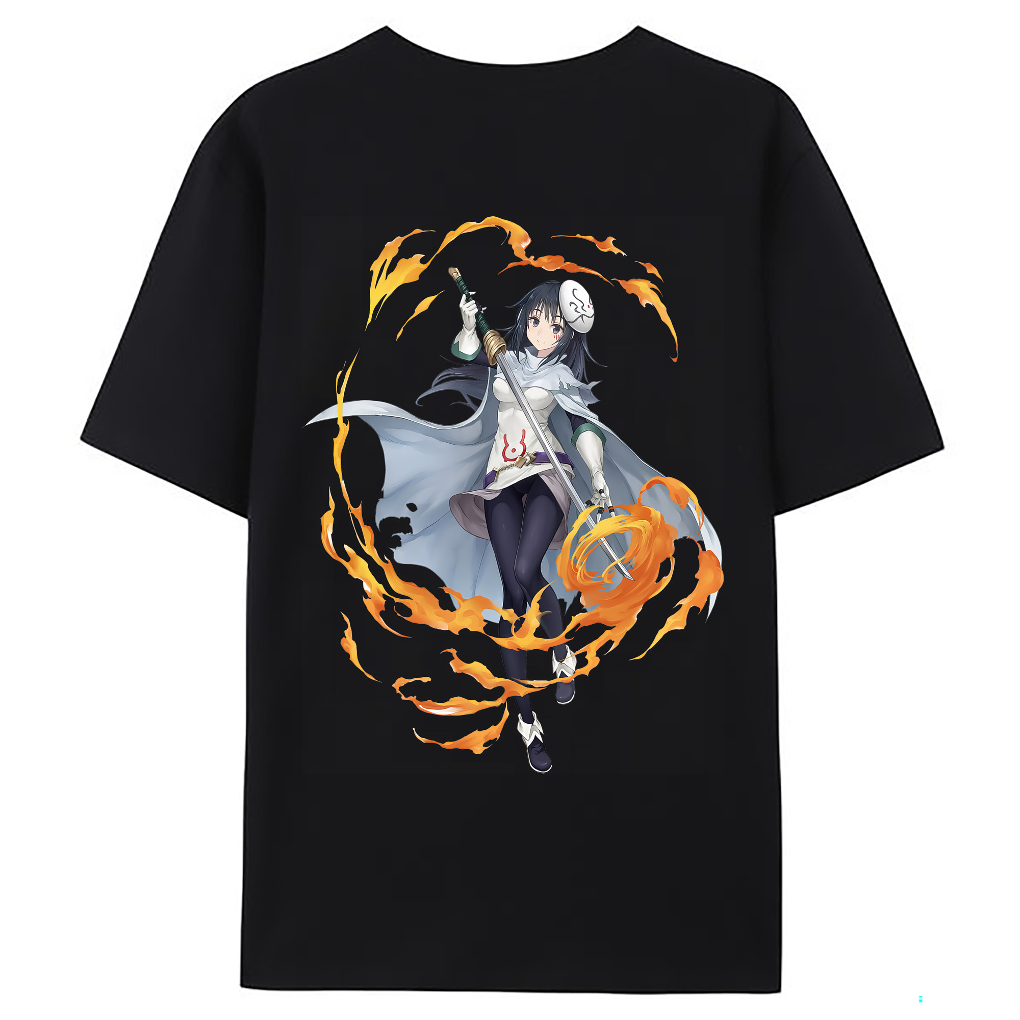 （画像用） 転スラ Regarding Reincarnated to Slime 綿100％ メンズ半袖Tシャツ（バックプリント） 通気性