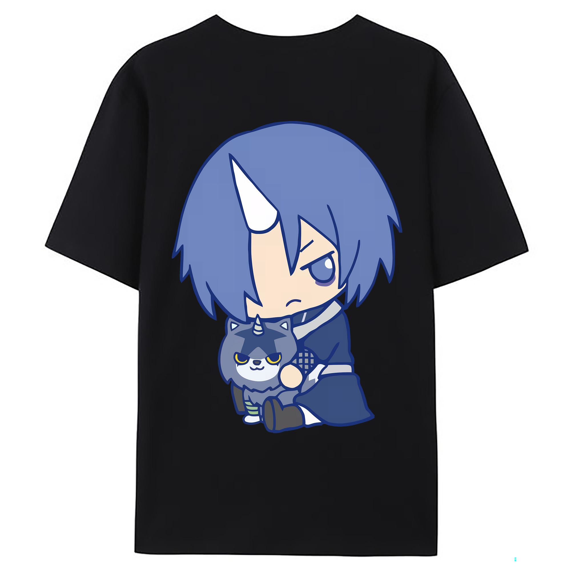 （画像用） 転スラ Regarding Reincarnated to Slime 綿100％ メンズ半袖Tシャツ（バックプリント） 通気性
