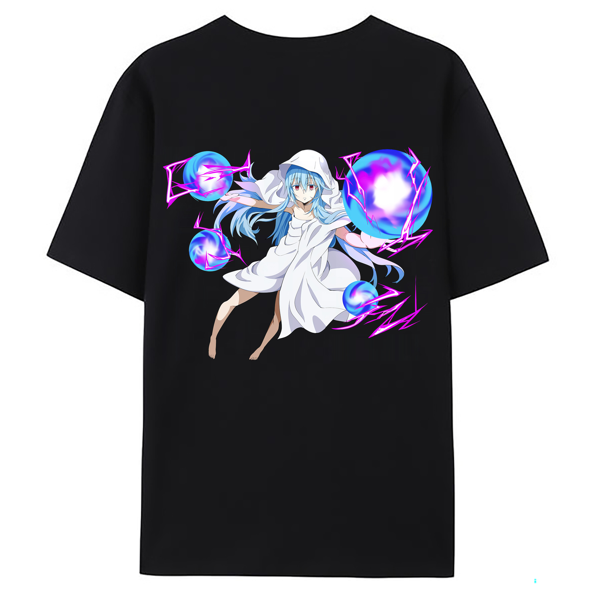 （画像用） 転スラ Regarding Reincarnated to Slime 綿100％ メンズ半袖Tシャツ（バックプリント） 通気性