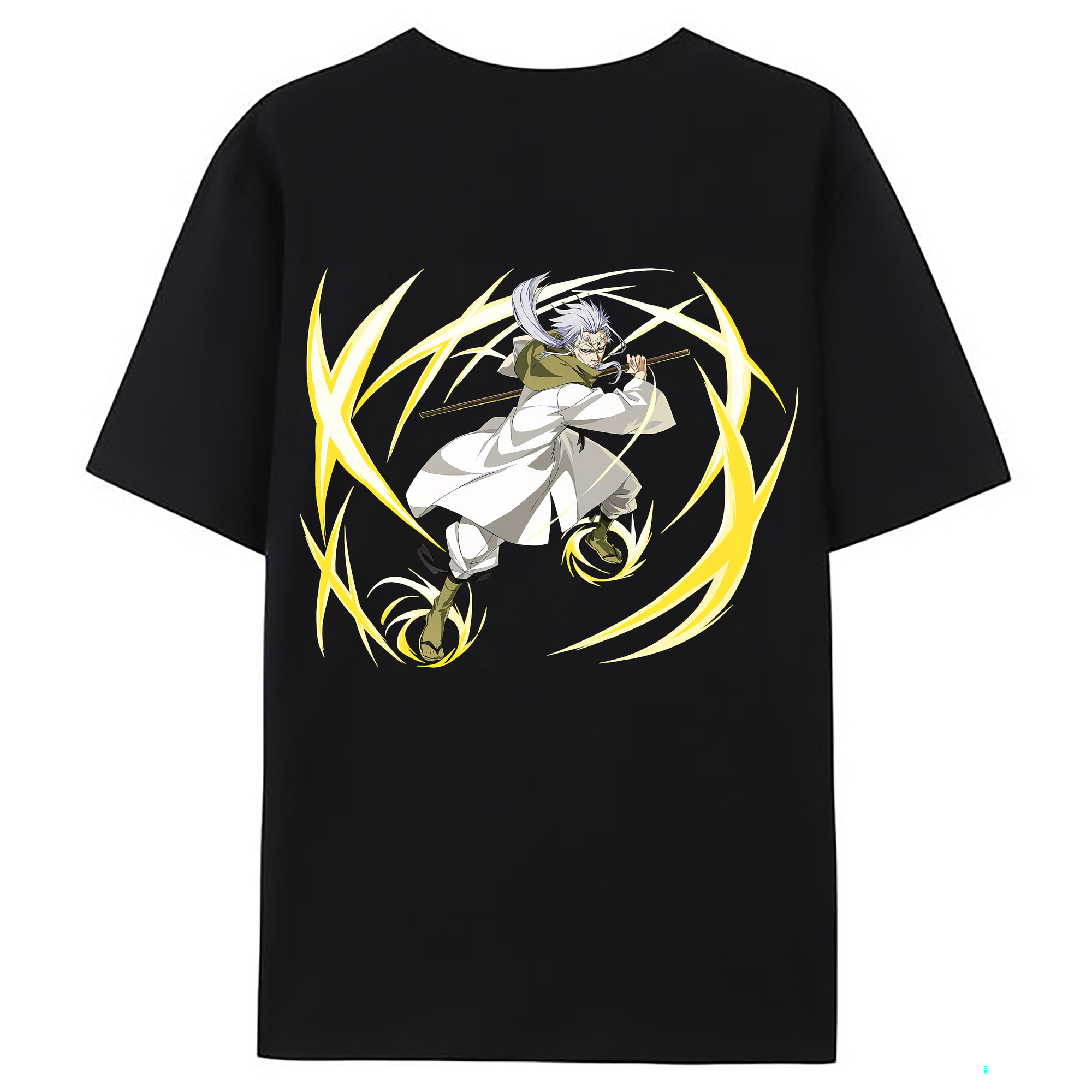 （画像用） 転スラ Regarding Reincarnated to Slime 綿100％ メンズ半袖Tシャツ（バックプリント） 通気性