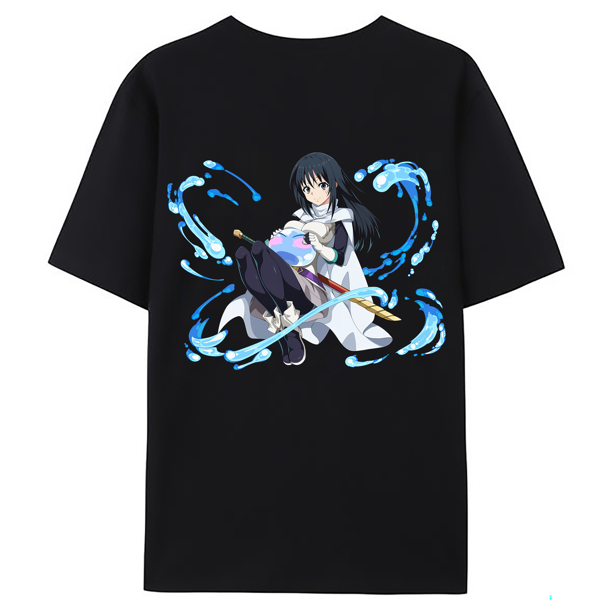 （画像用） 転スラ Regarding Reincarnated to Slime 綿100％ メンズ半袖Tシャツ（バックプリント） 通気性