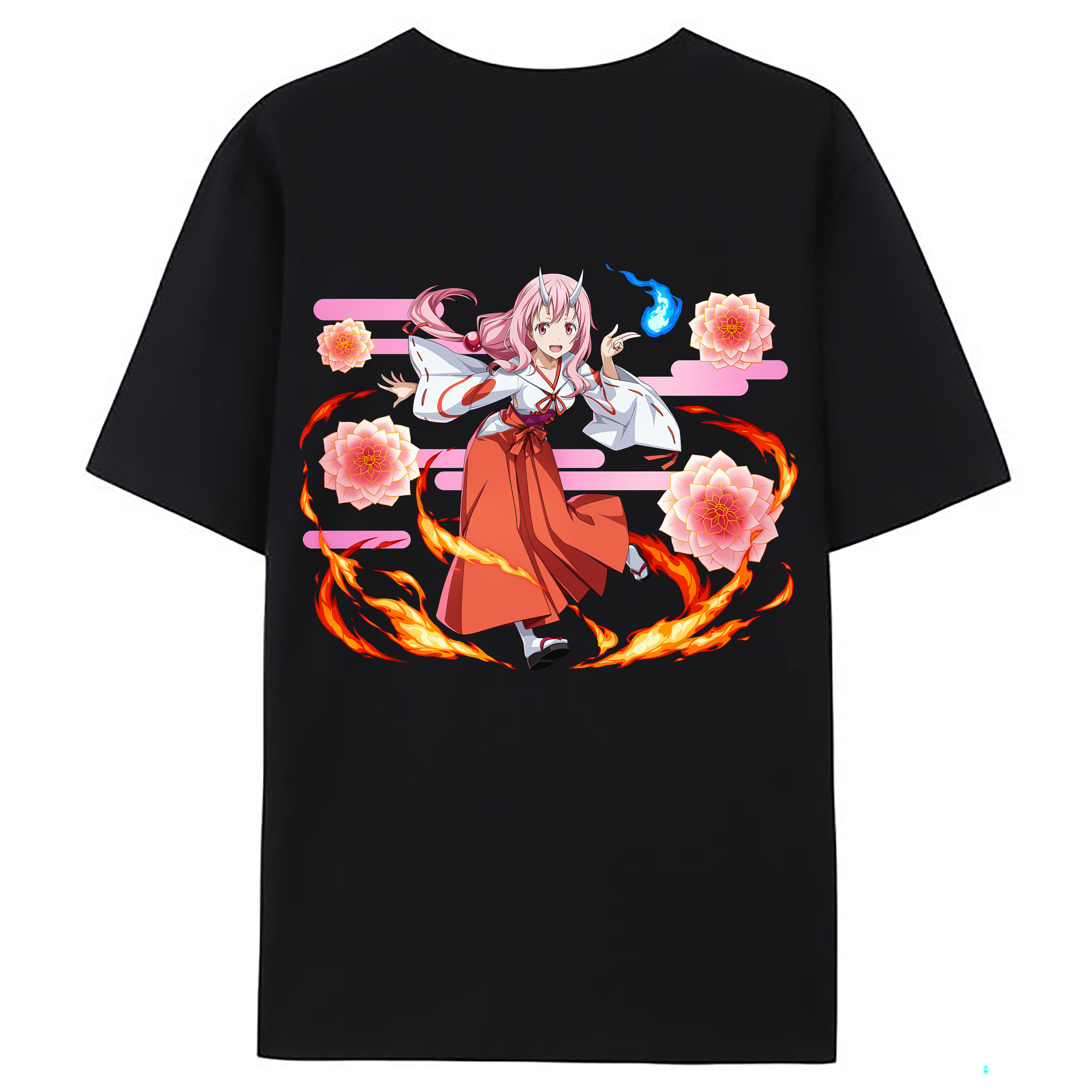 （画像用） 転スラ Regarding Reincarnated to Slime 綿100％ メンズ半袖Tシャツ（バックプリント） 通気性