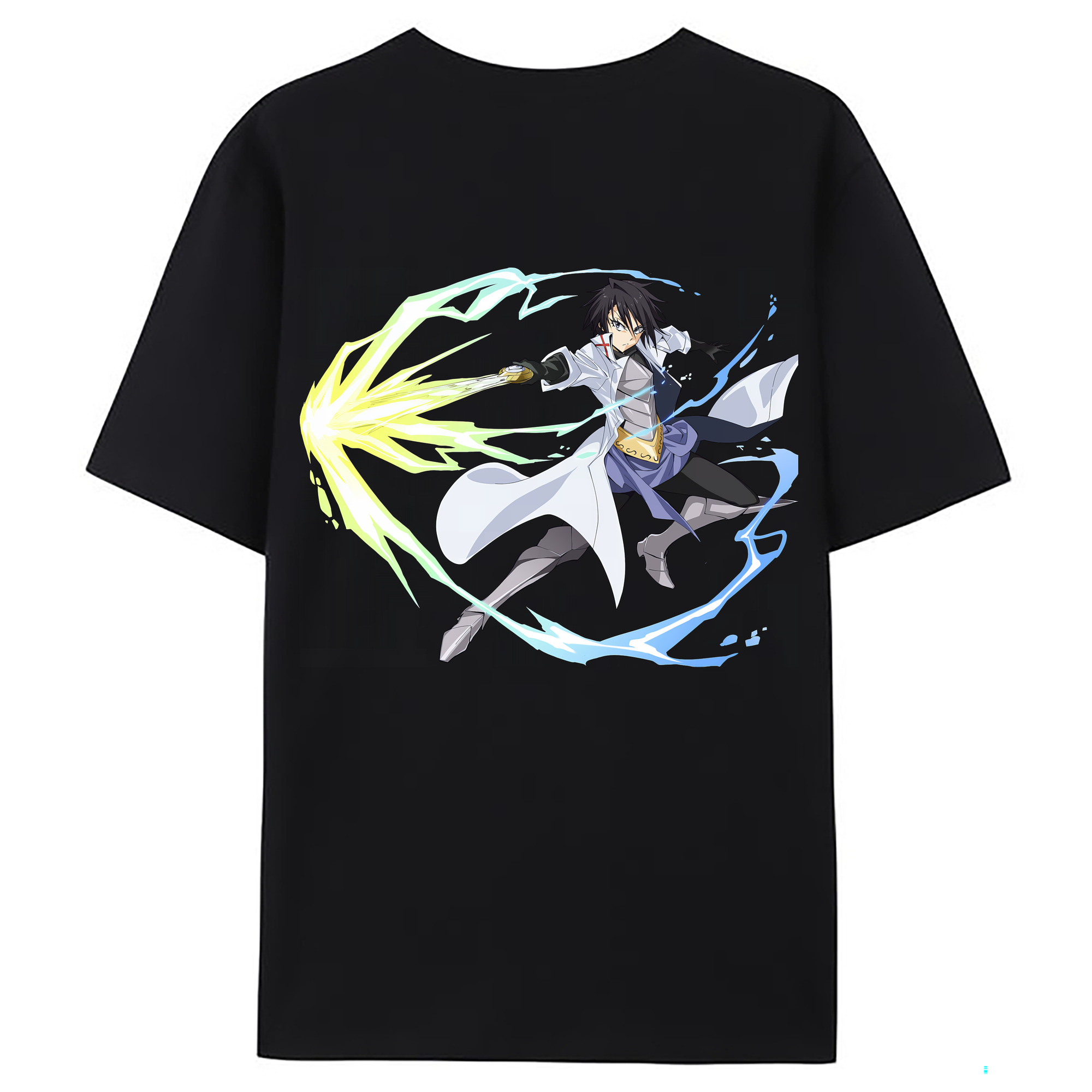 （画像用） 転スラ Regarding Reincarnated to Slime 綿100％ メンズ半袖Tシャツ（バックプリント） 通気性