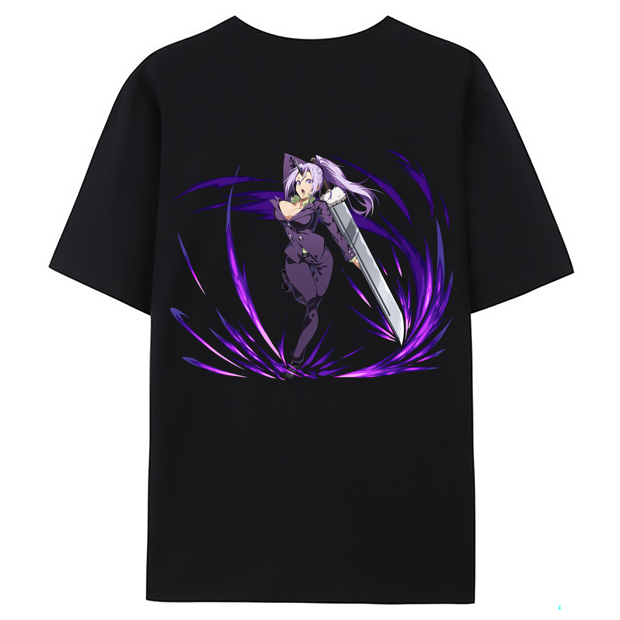 （画像用） 転スラ Regarding Reincarnated to Slime 綿100％ メンズ半袖Tシャツ（バックプリント） 通気性