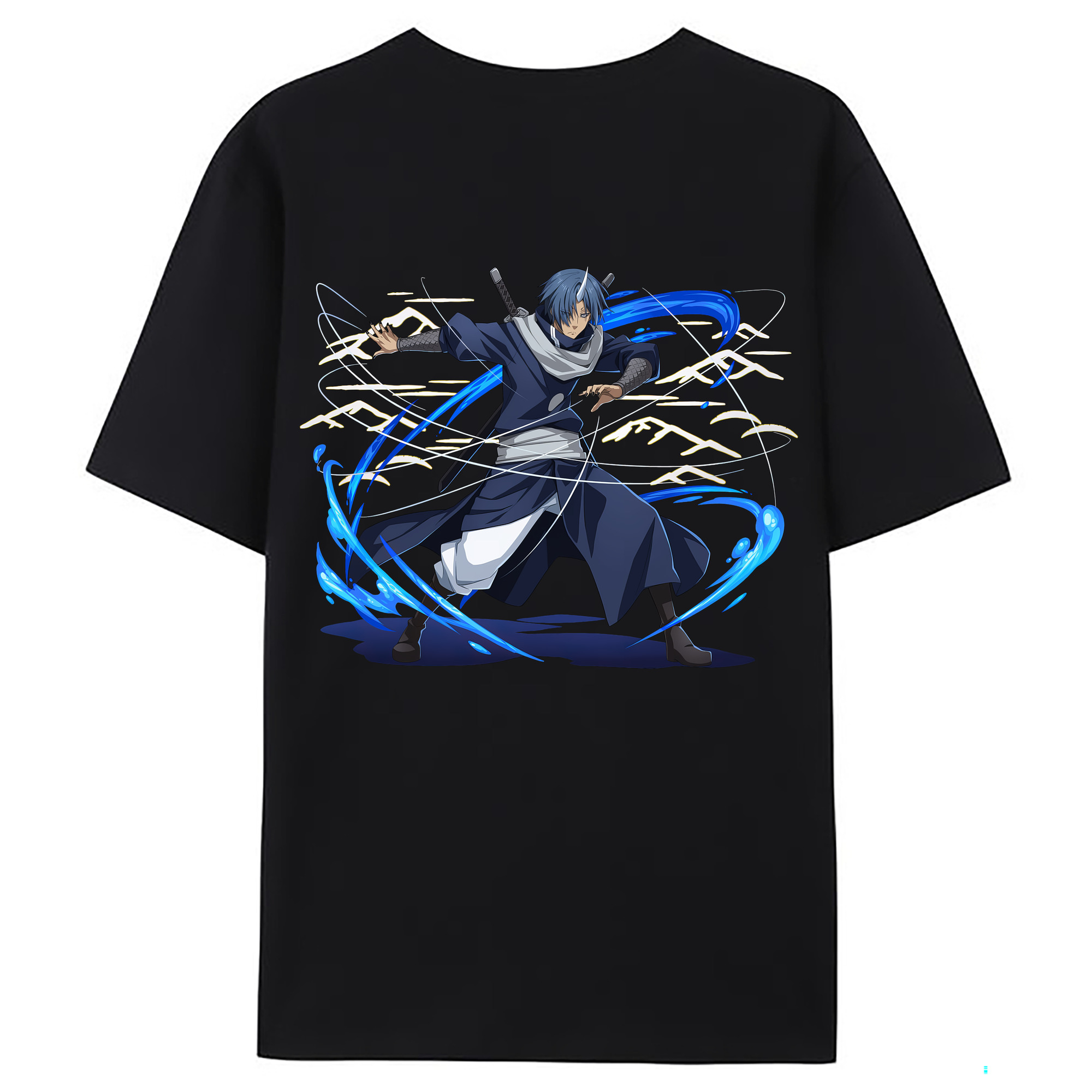 （画像用） 転スラ Regarding Reincarnated to Slime 綿100％ メンズ半袖Tシャツ（バックプリント） 通気性