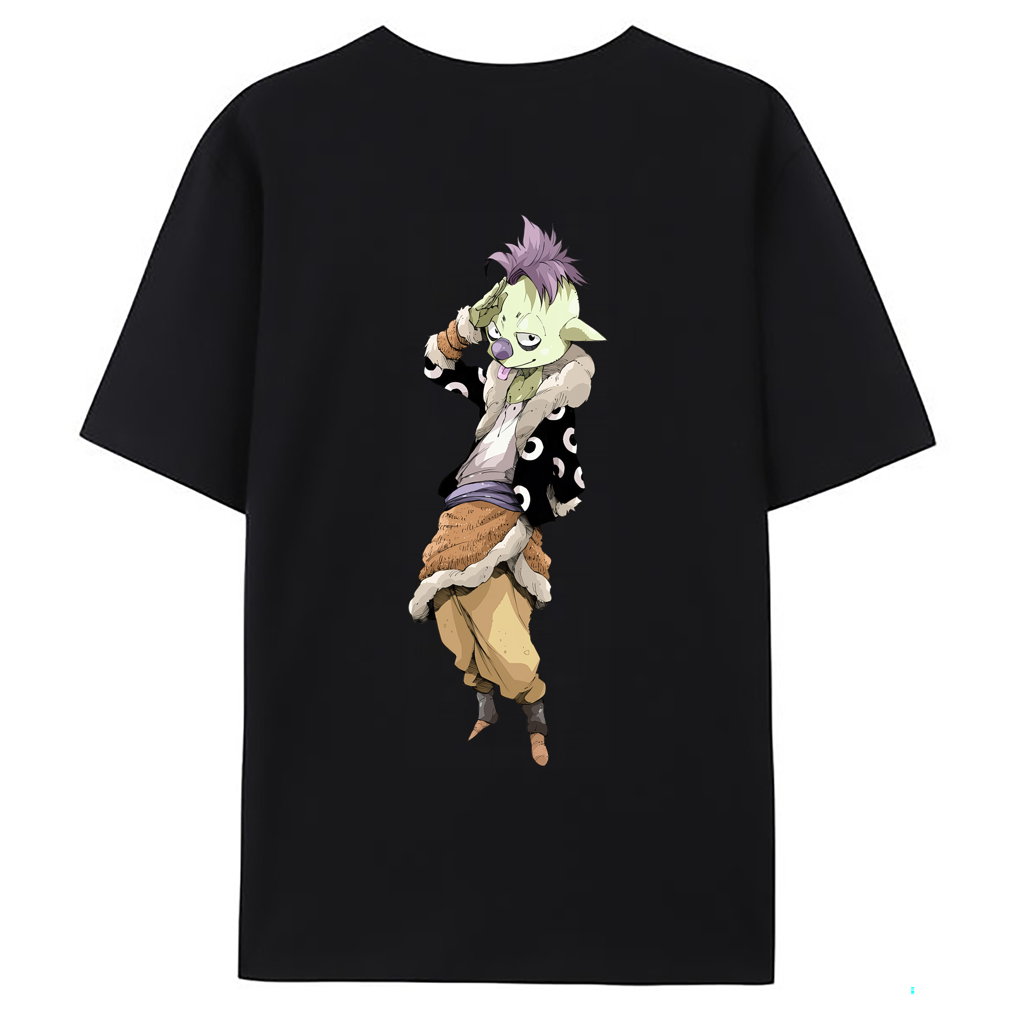 （画像用） 転スラ Regarding Reincarnated to Slime 綿100％ メンズ半袖Tシャツ（バックプリント） 通気性