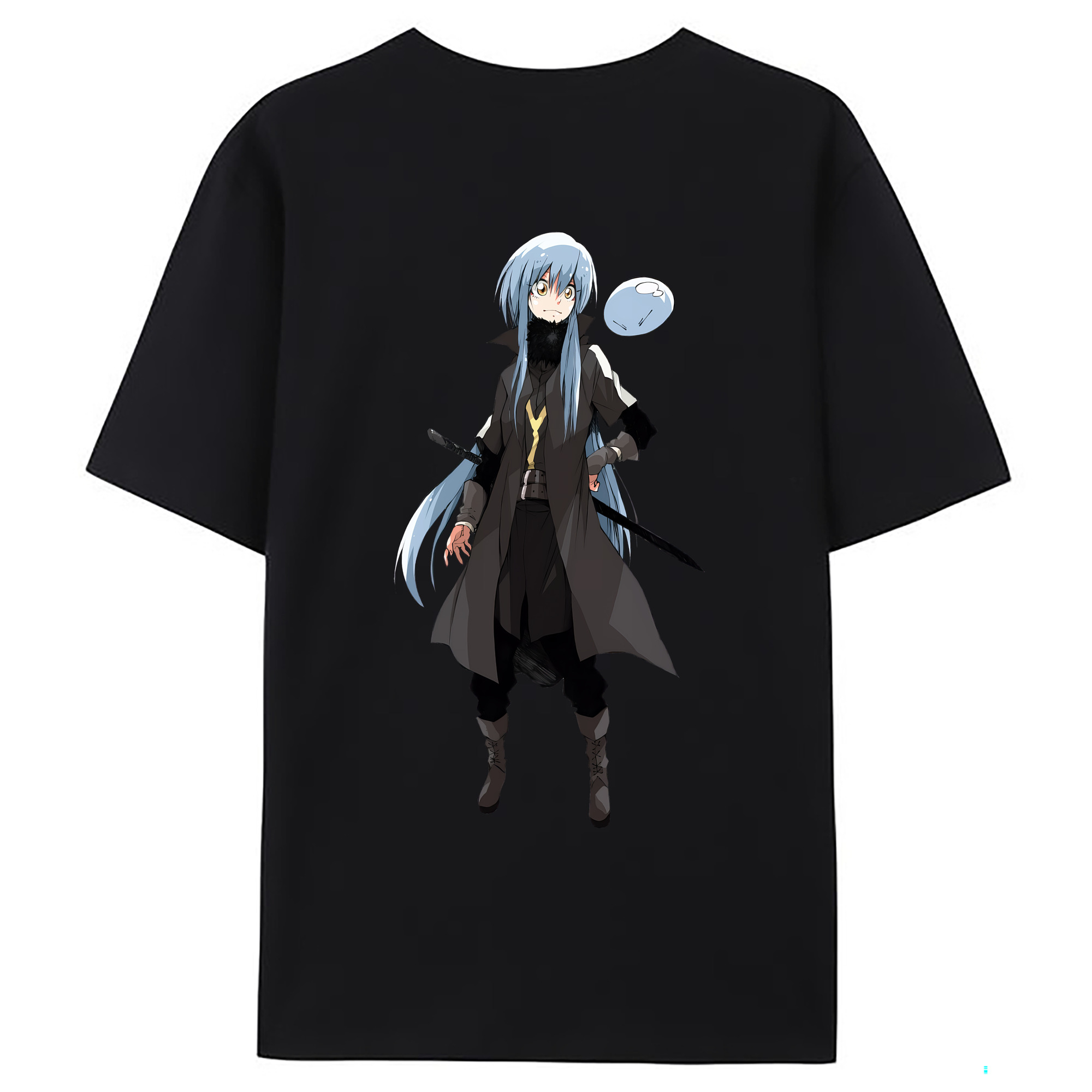 （画像用） 転スラ Regarding Reincarnated to Slime 綿100％ メンズ半袖Tシャツ（バックプリント） 通気性