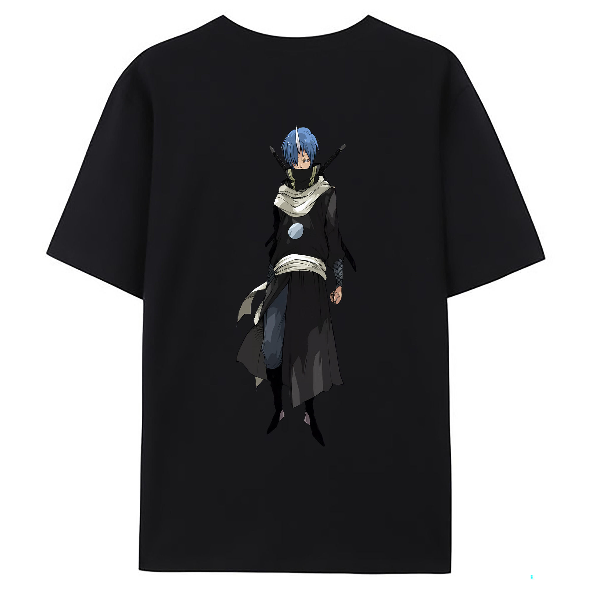 （画像用） 転スラ Regarding Reincarnated to Slime 綿100％ メンズ半袖Tシャツ（バックプリント） 通気性