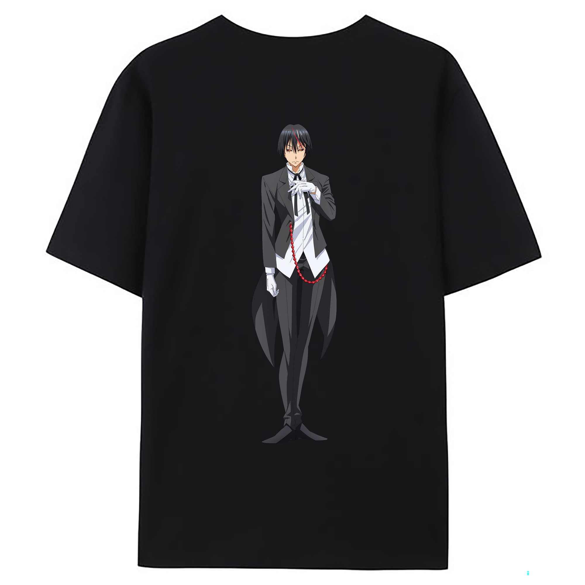 （画像用） 転スラ Regarding Reincarnated to Slime 綿100％ メンズ半袖Tシャツ（バックプリント） 通気性