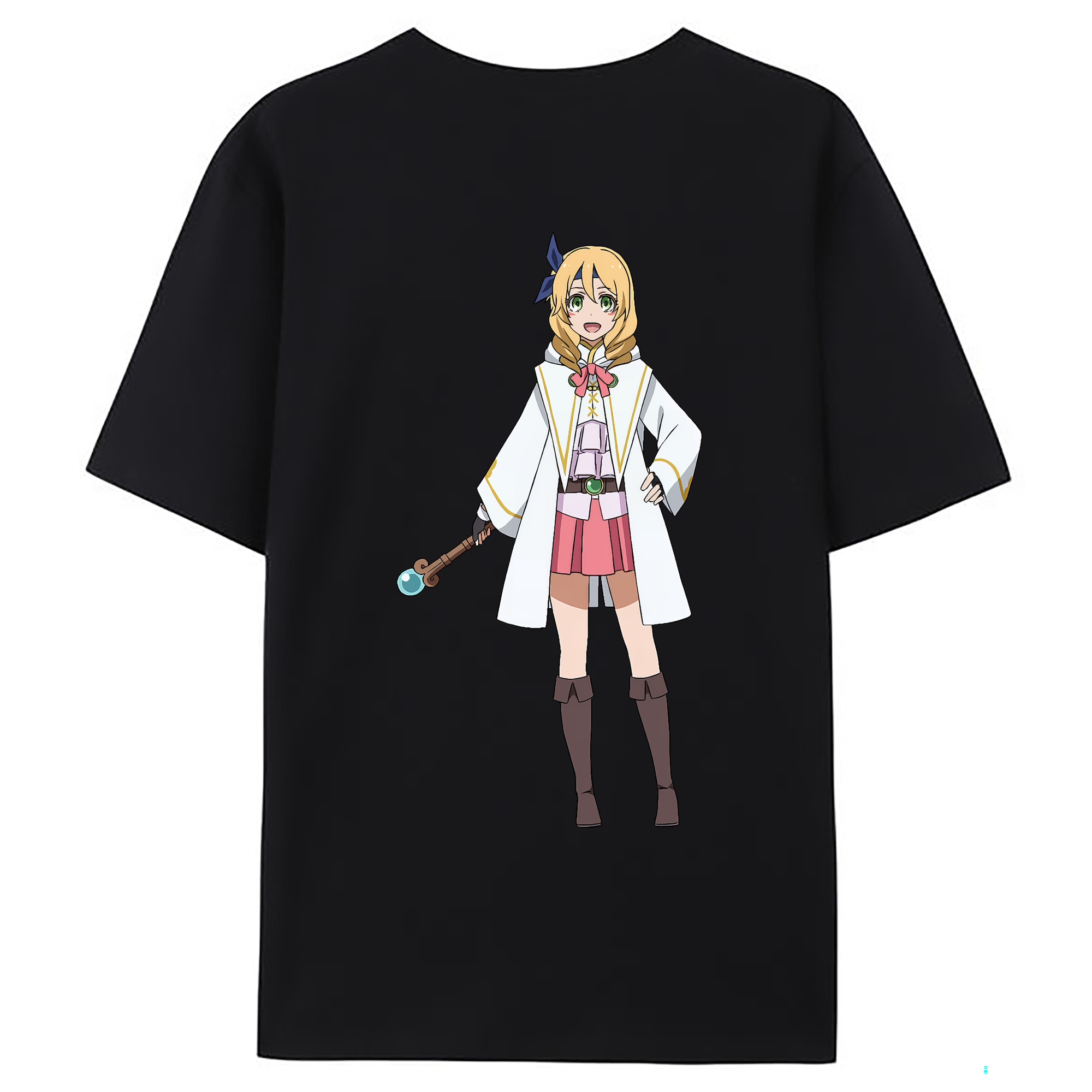 （画像用） 転スラ Regarding Reincarnated to Slime 綿100％ メンズ半袖Tシャツ（バックプリント） 通気性