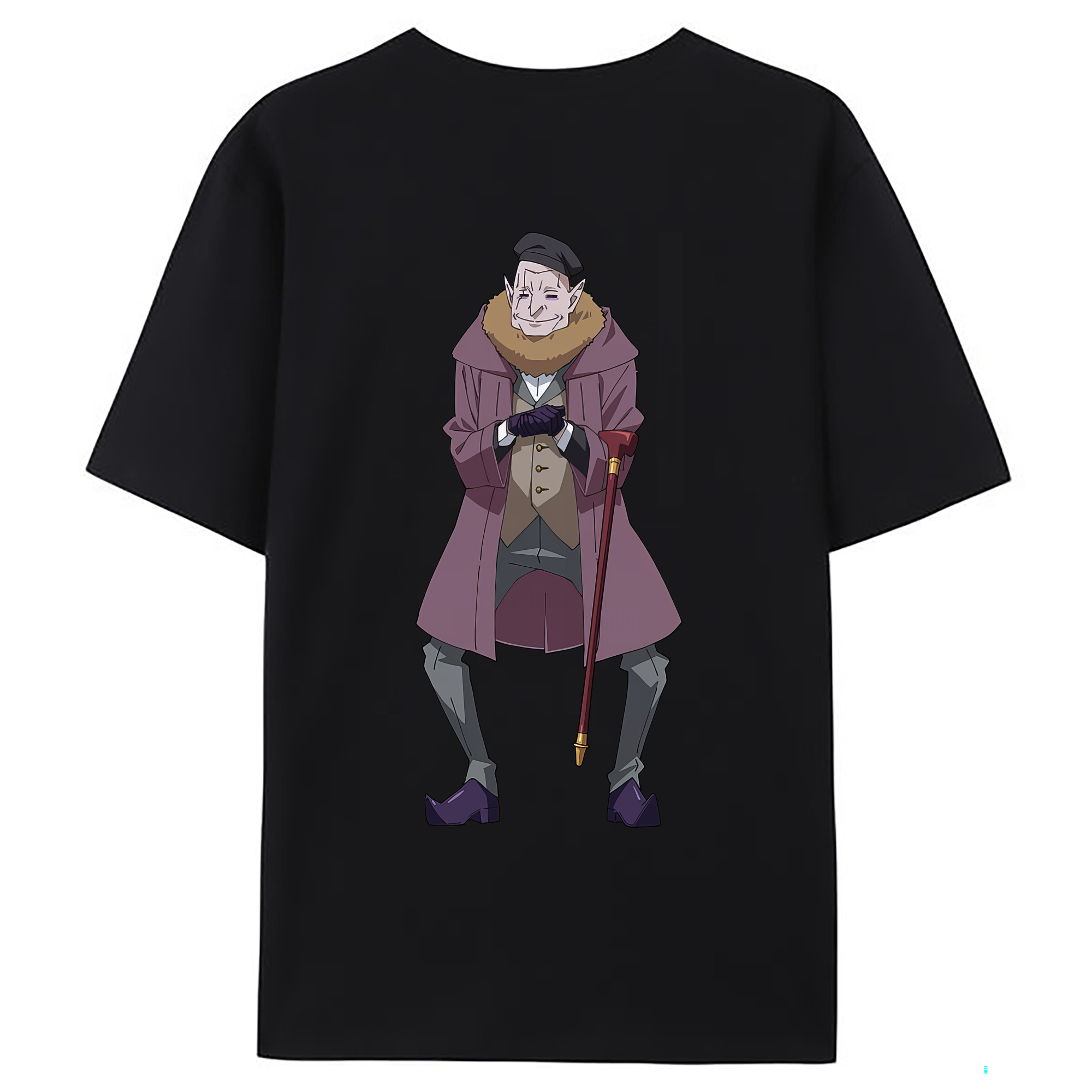 （画像用） 転スラ Regarding Reincarnated to Slime 綿100％ メンズ半袖Tシャツ（バックプリント） 通気性