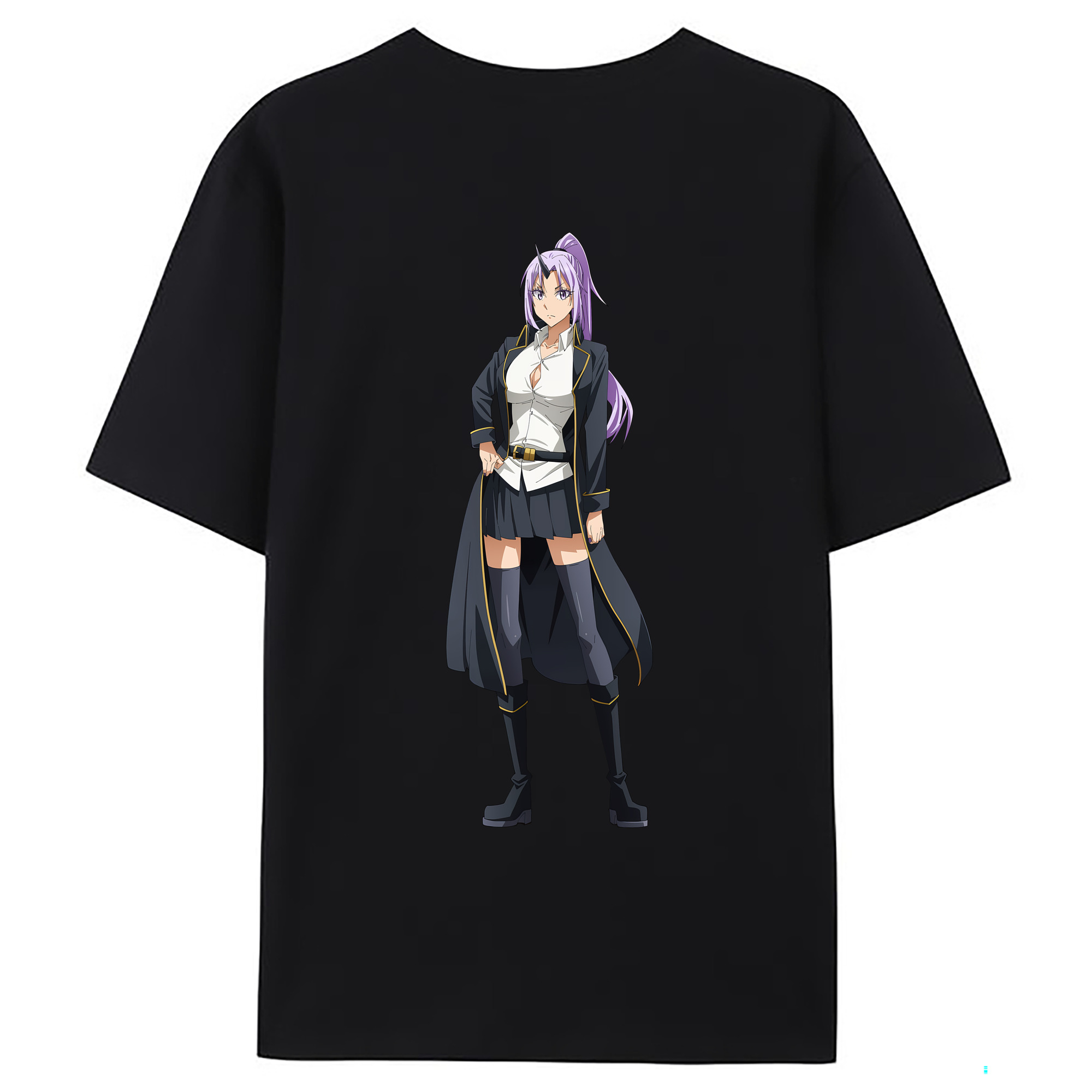 （画像用） 転スラ Regarding Reincarnated to Slime 綿100％ メンズ半袖Tシャツ（バックプリント） 通気性