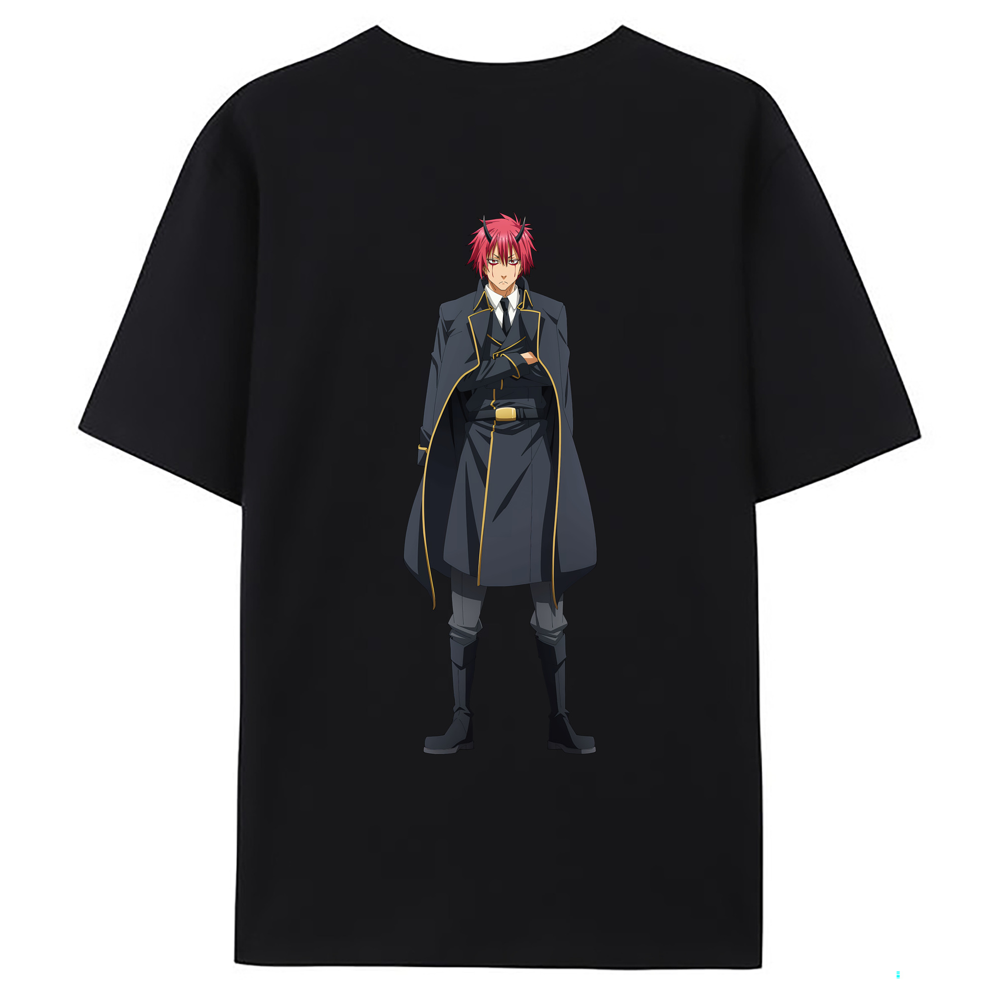 （画像用） 転スラ Regarding Reincarnated to Slime 綿100％ メンズ半袖Tシャツ（バックプリント） 通気性