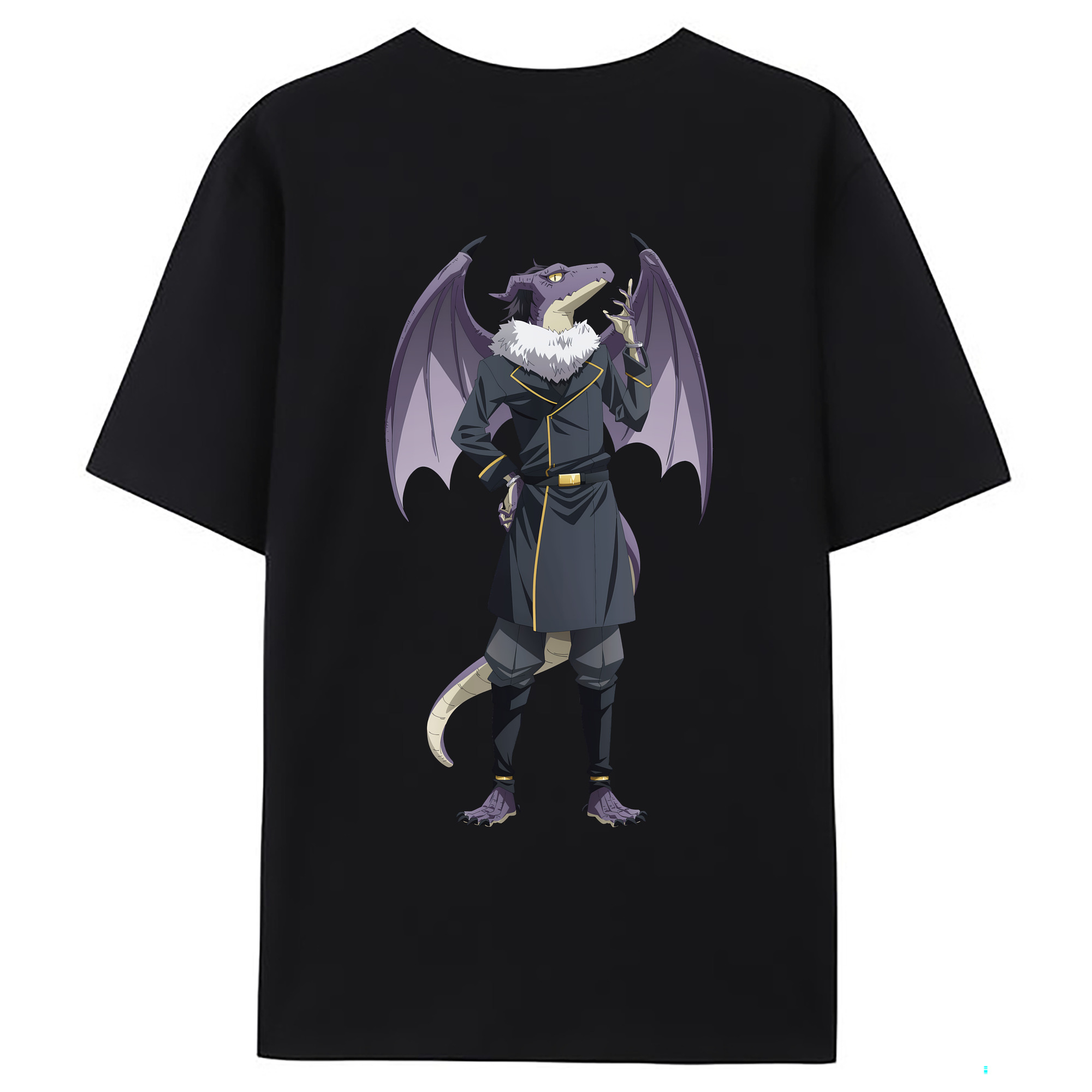 （画像用） 転スラ Regarding Reincarnated to Slime 綿100％ メンズ半袖Tシャツ（バックプリント） 通気性