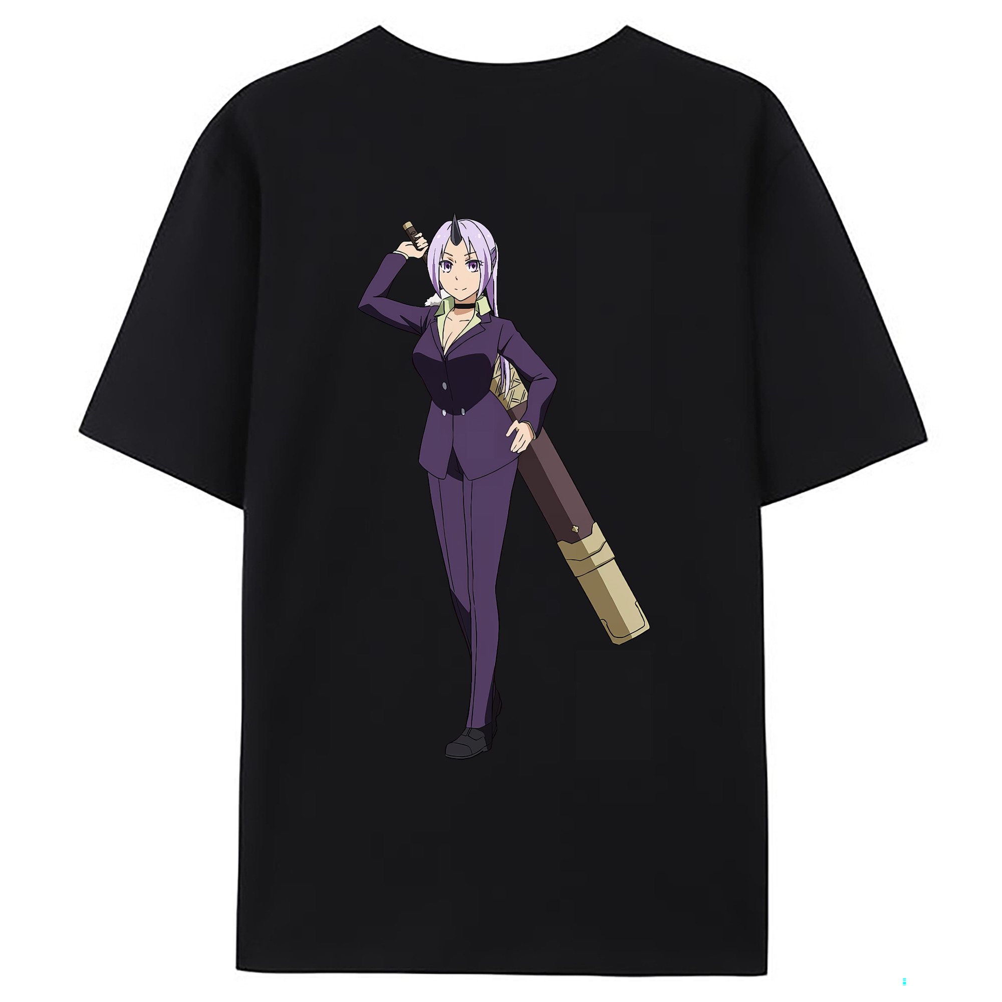 （画像用） 転スラ Regarding Reincarnated to Slime 綿100％ メンズ半袖Tシャツ（バックプリント） 通気性