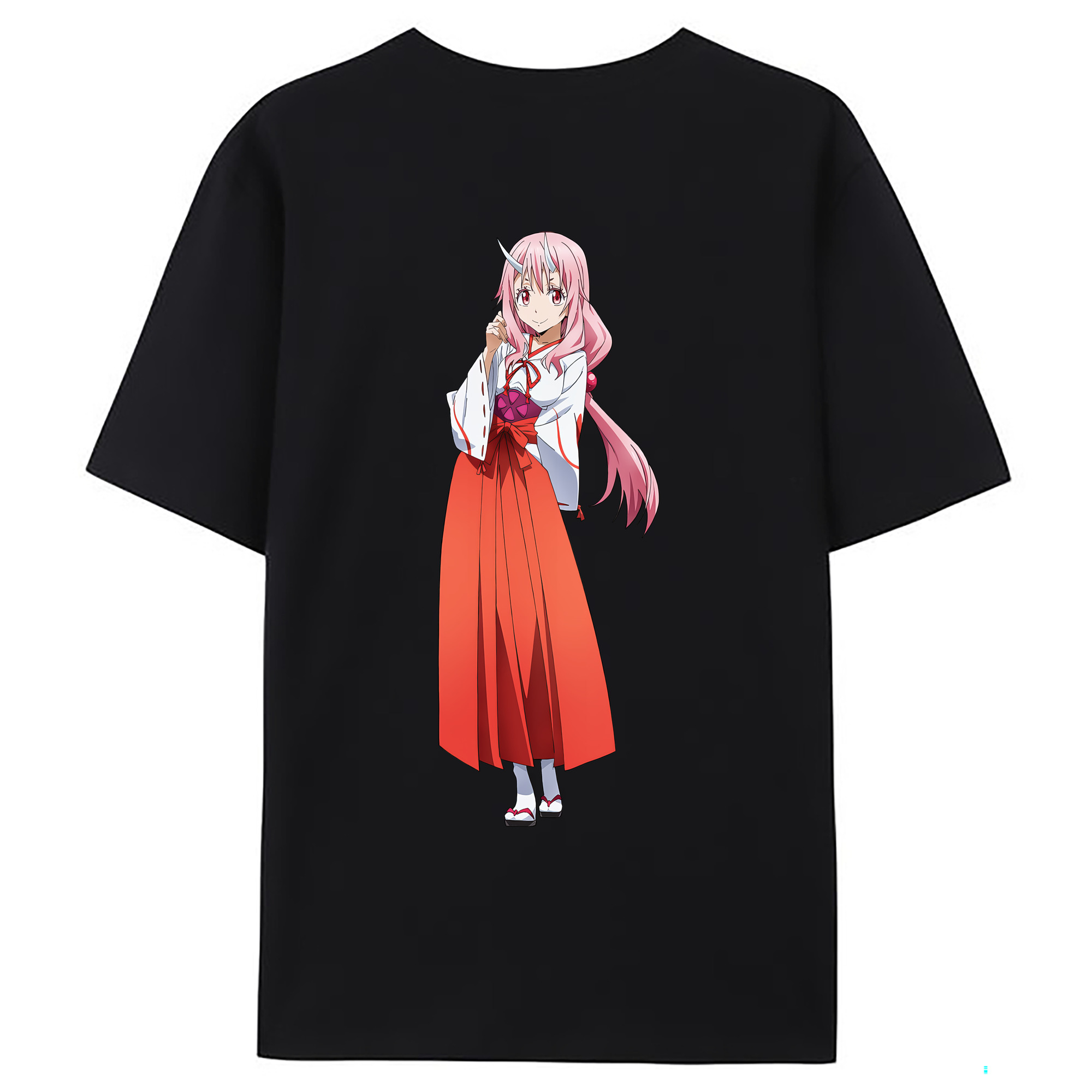 （画像用） 転スラ Regarding Reincarnated to Slime 綿100％ メンズ半袖Tシャツ（バックプリント） 通気性