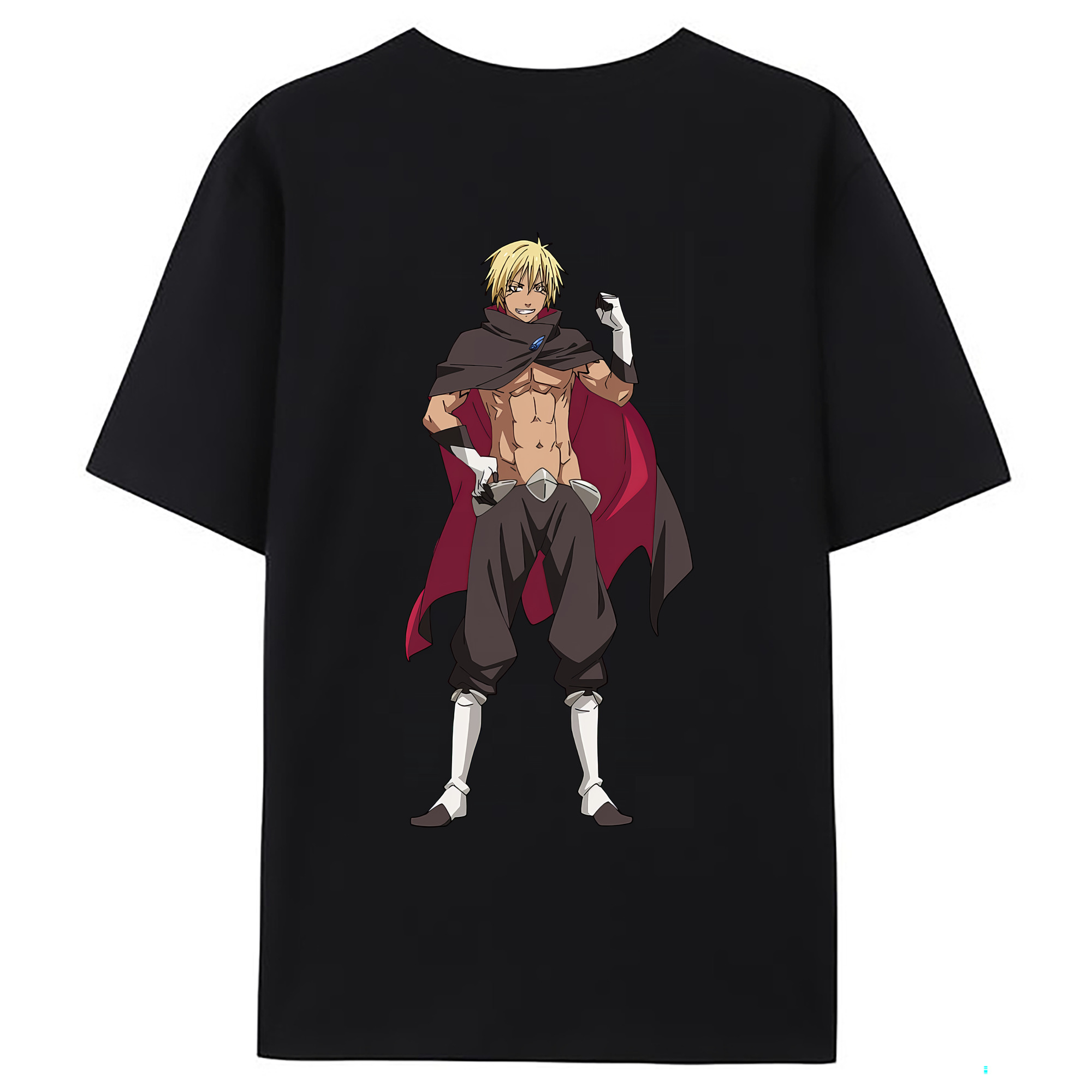（画像用） 転スラ Regarding Reincarnated to Slime 綿100％ メンズ半袖Tシャツ（バックプリント） 通気性