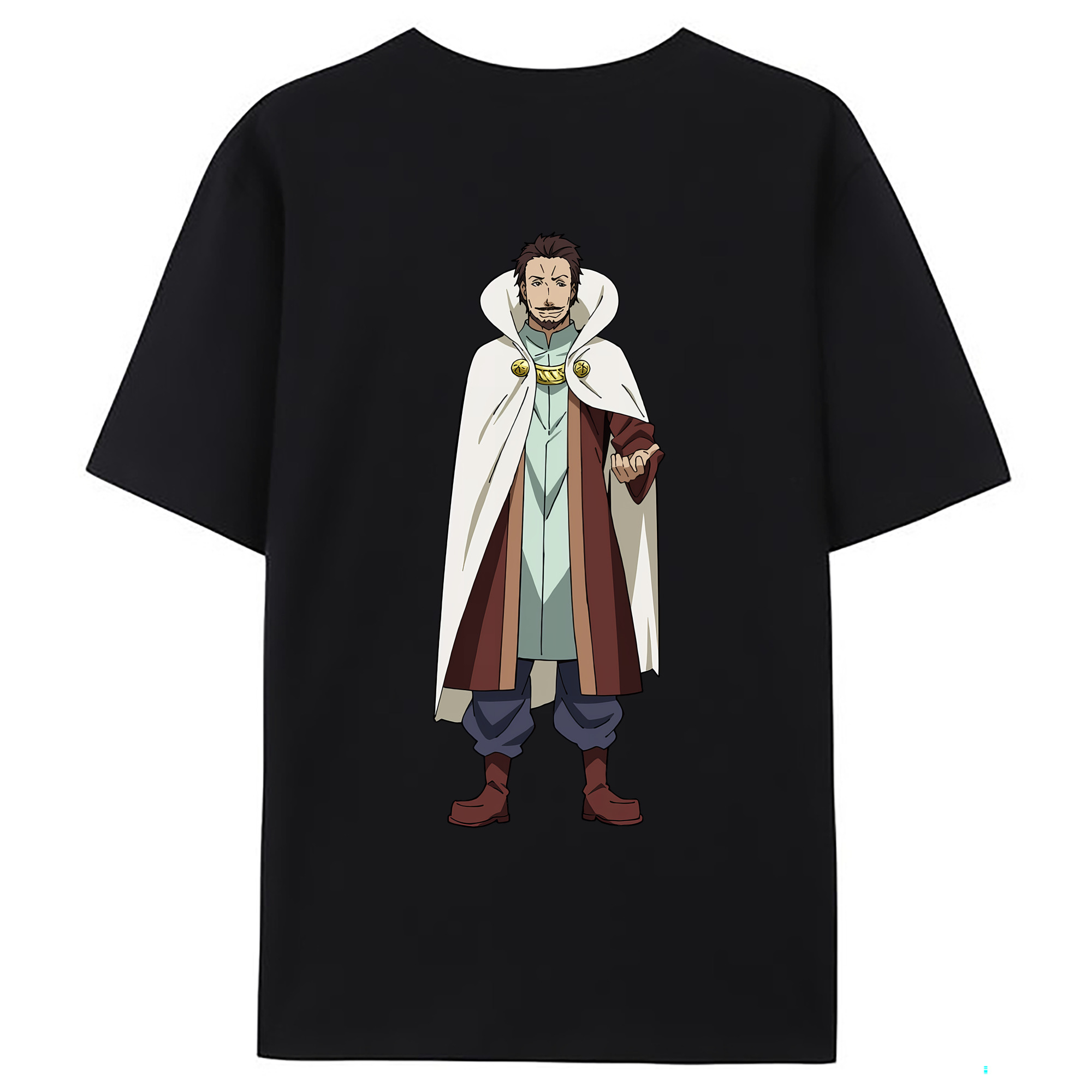 （画像用） 転スラ Regarding Reincarnated to Slime 綿100％ メンズ半袖Tシャツ（バックプリント） 通気性