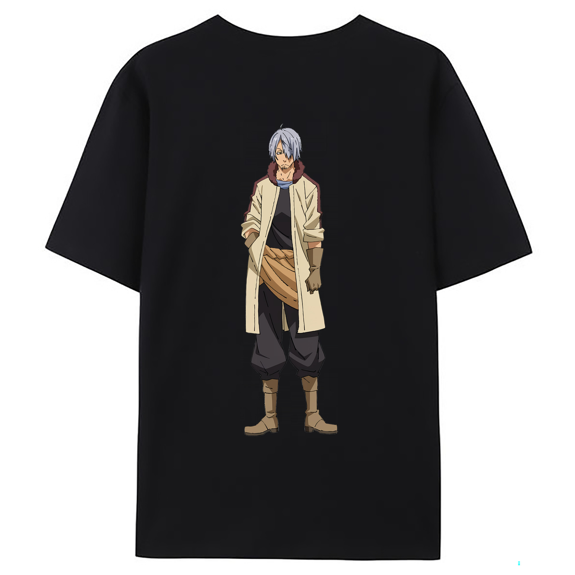 （画像用） 転スラ Regarding Reincarnated to Slime 綿100％ メンズ半袖Tシャツ（バックプリント） 通気性