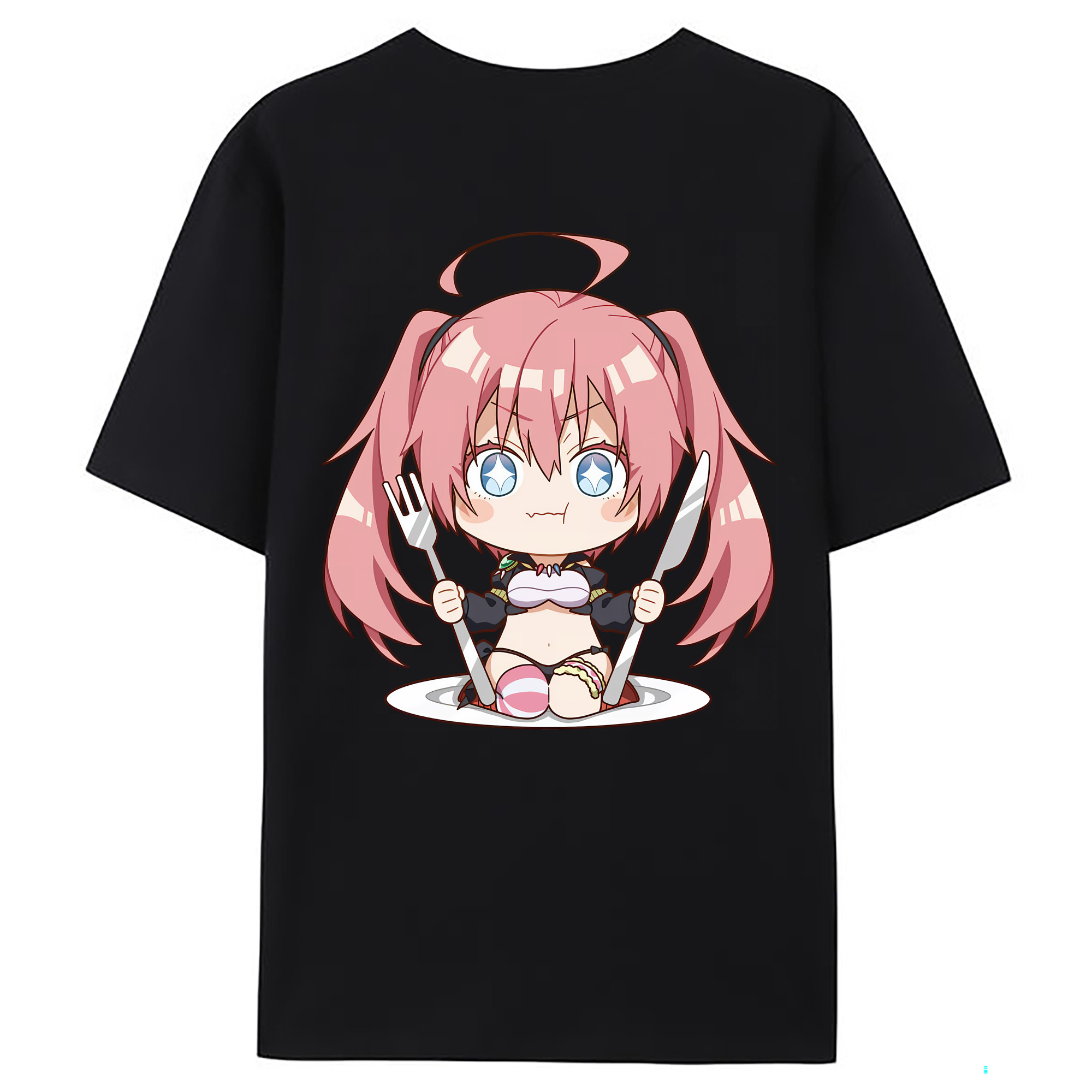 （画像用） 転スラ Regarding Reincarnated to Slime 綿100％ メンズ半袖Tシャツ（バックプリント） 通気性