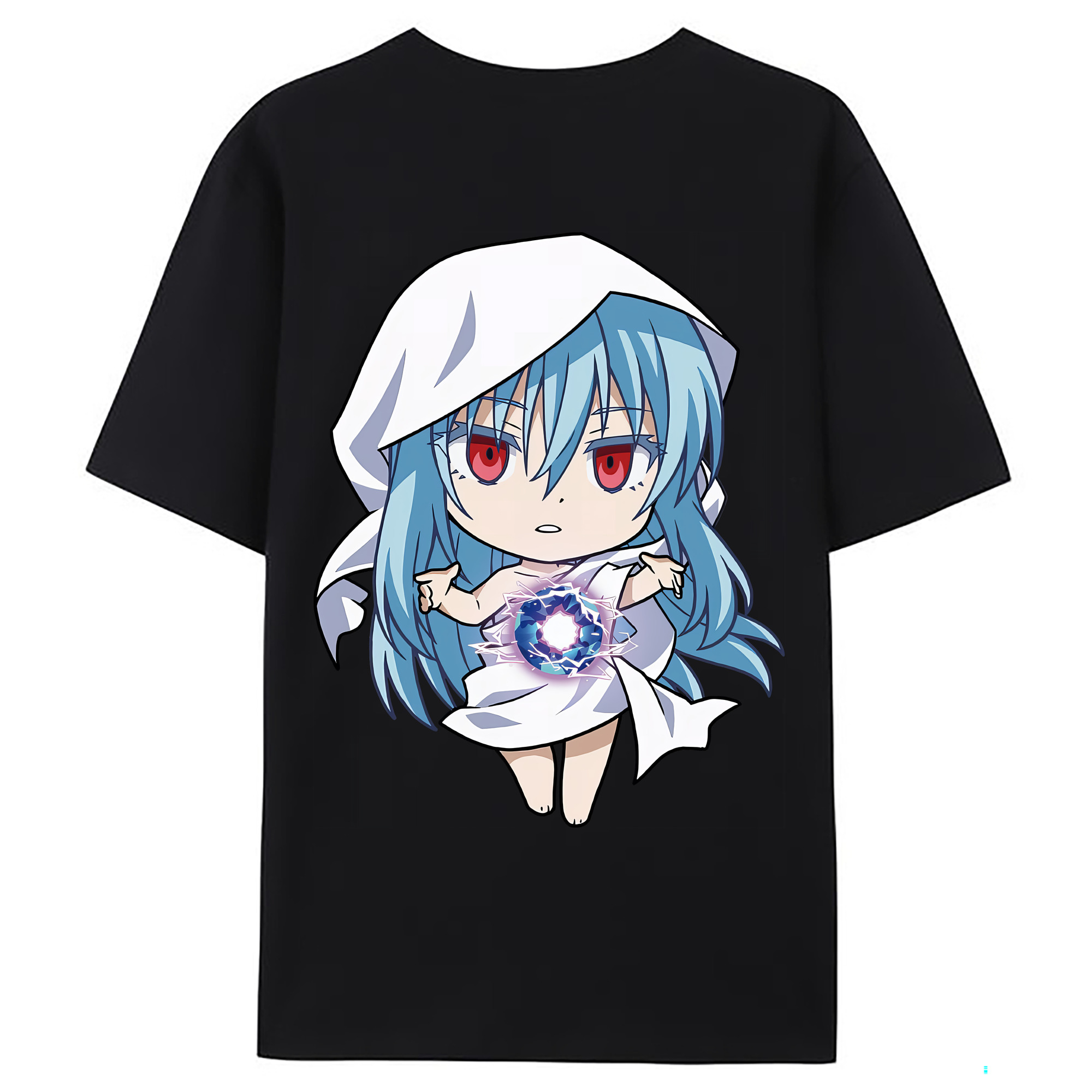 （画像用） 転スラ Regarding Reincarnated to Slime 綿100％ メンズ半袖Tシャツ（バックプリント） 通気性