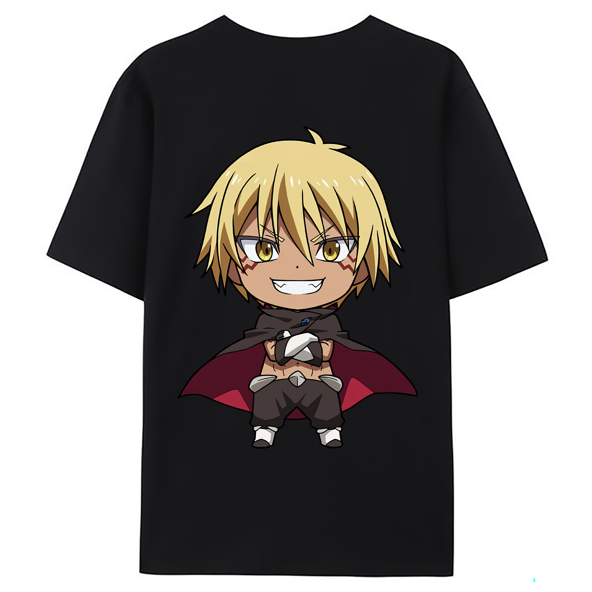 （画像用） 転スラ Regarding Reincarnated to Slime 綿100％ メンズ半袖Tシャツ（バックプリント） 通気性