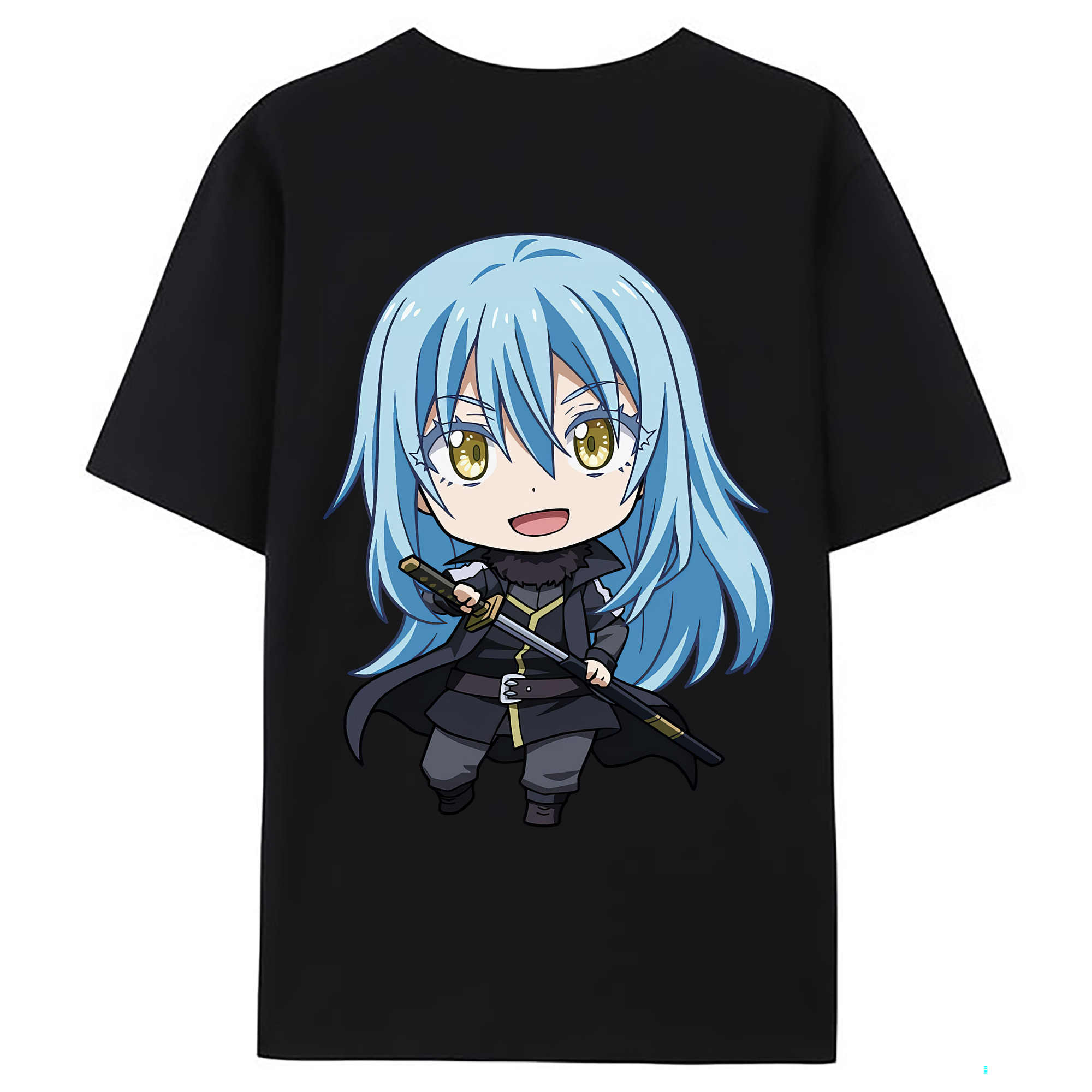 （画像用） 転スラ Regarding Reincarnated to Slime 綿100％ メンズ半袖Tシャツ（バックプリント） 通気性