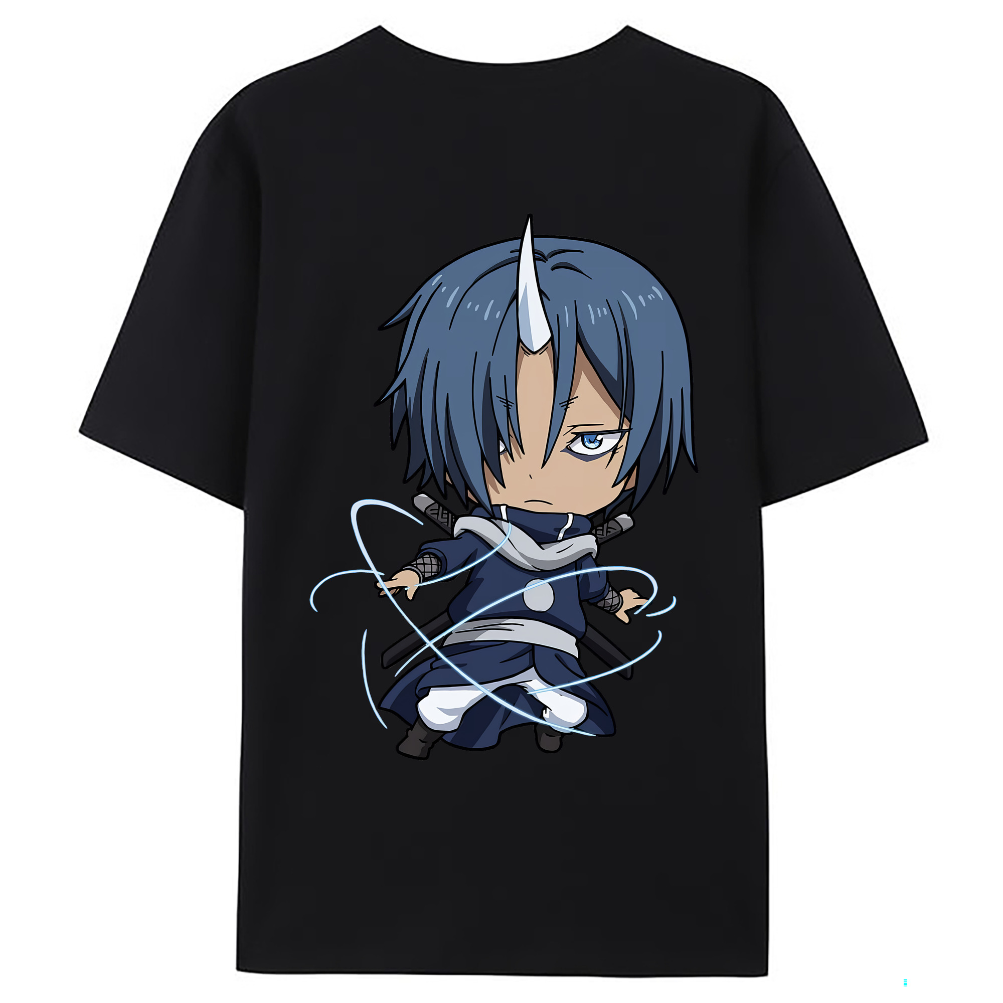 （画像用） 転スラ Regarding Reincarnated to Slime 綿100％ メンズ半袖Tシャツ（バックプリント） 通気性