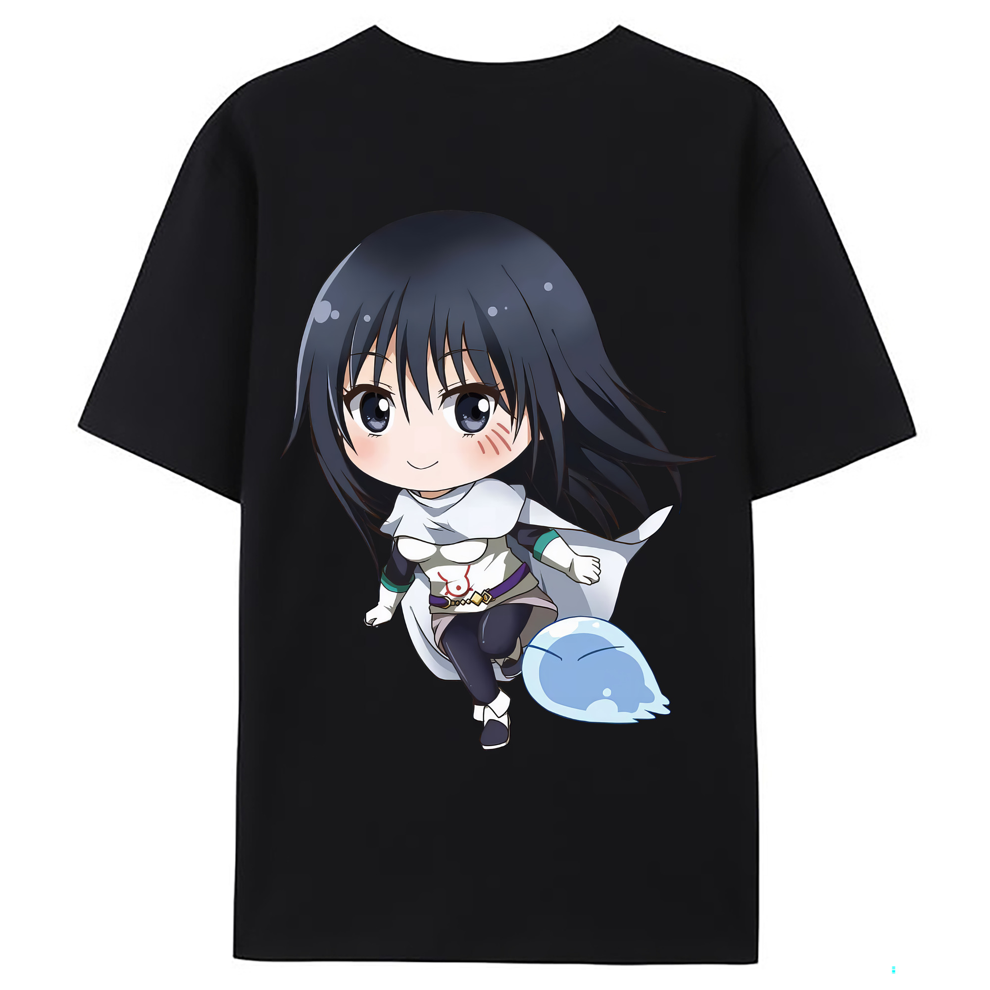 （画像用） 転スラ Regarding Reincarnated to Slime 綿100％ メンズ半袖Tシャツ（バックプリント） 通気性