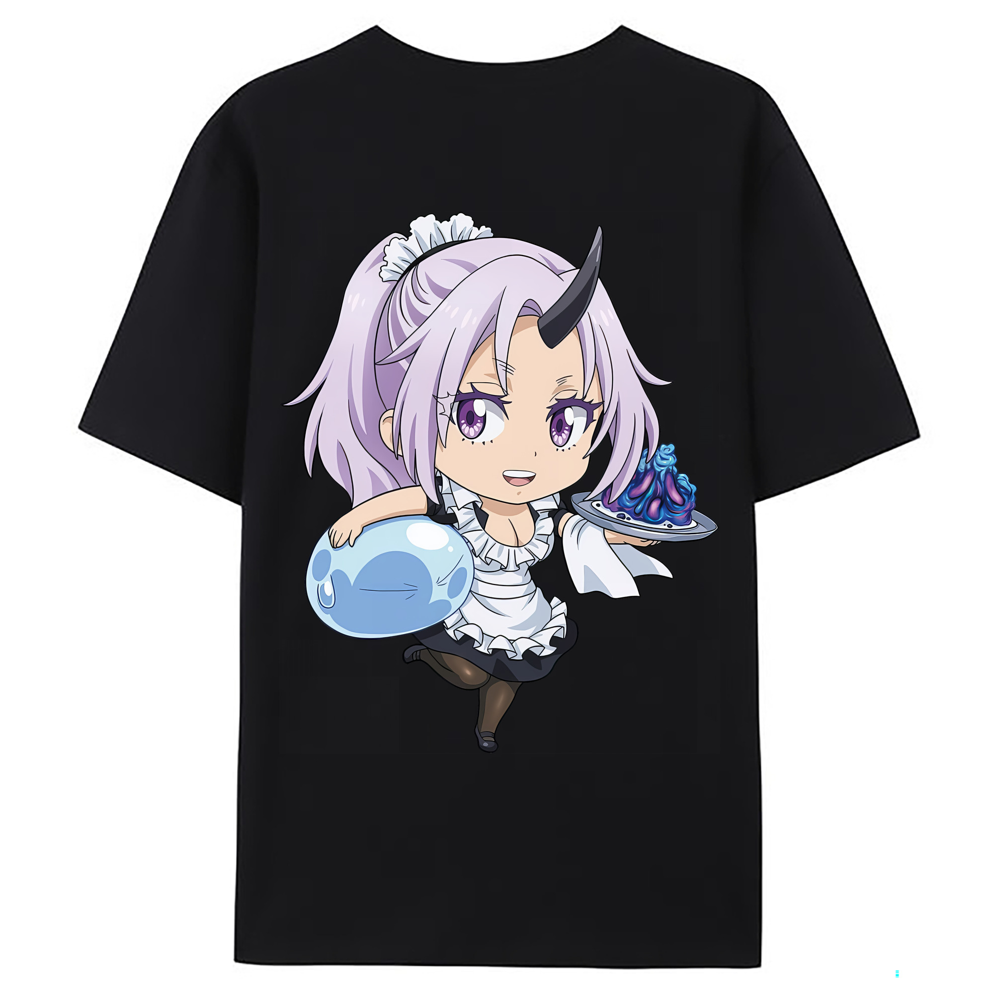 （画像用） 転スラ Regarding Reincarnated to Slime 綿100％ メンズ半袖Tシャツ（バックプリント） 通気性