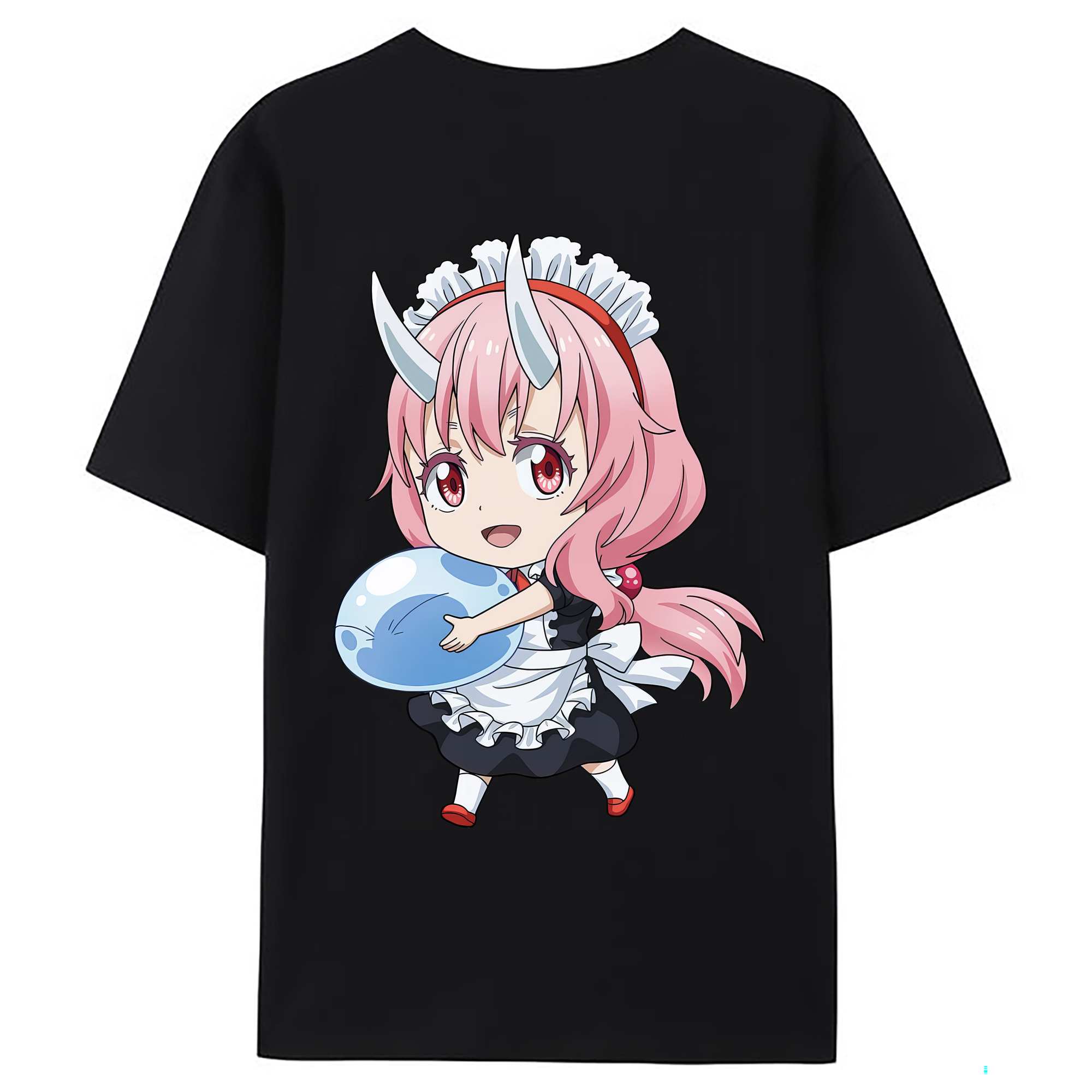 （画像用） 転スラ Regarding Reincarnated to Slime 綿100％ メンズ半袖Tシャツ（バックプリント） 通気性