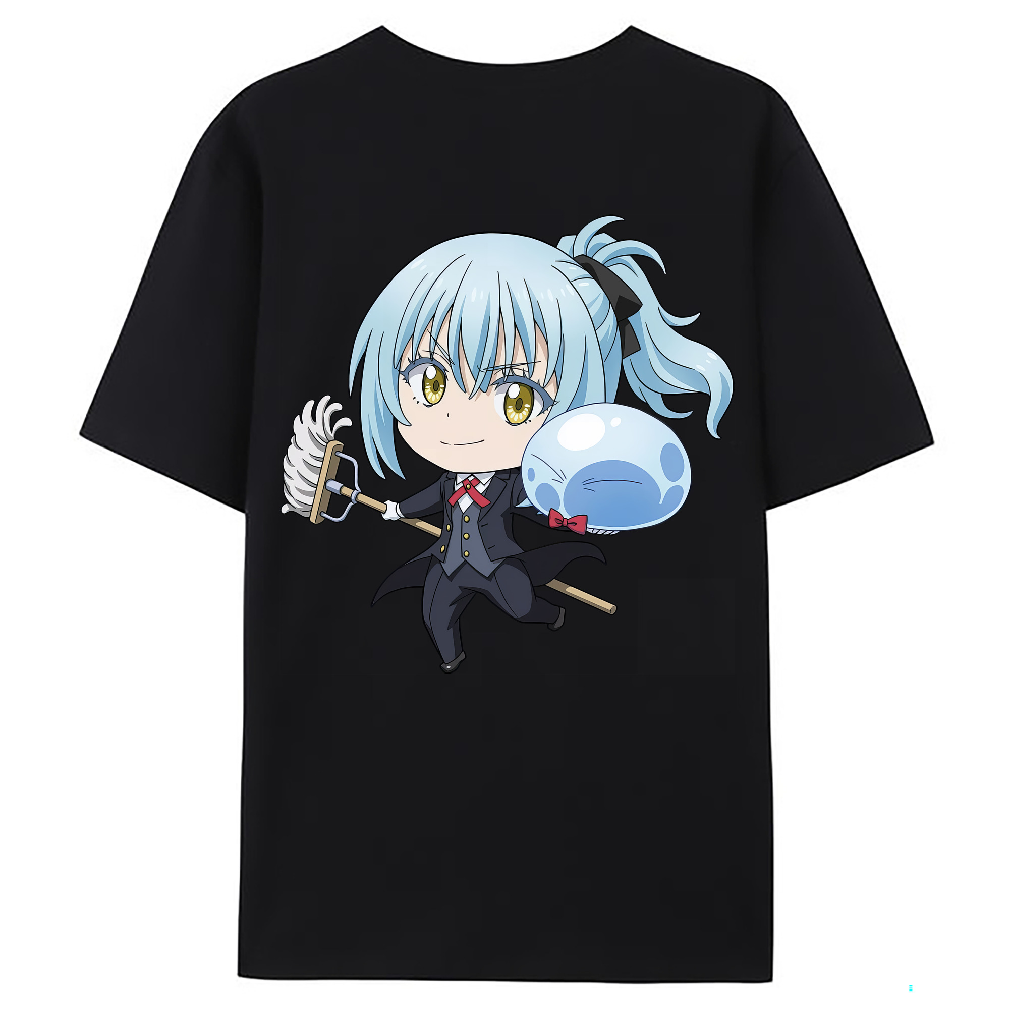 （画像用） 転スラ Regarding Reincarnated to Slime 綿100％ メンズ半袖Tシャツ（バックプリント） 通気性
