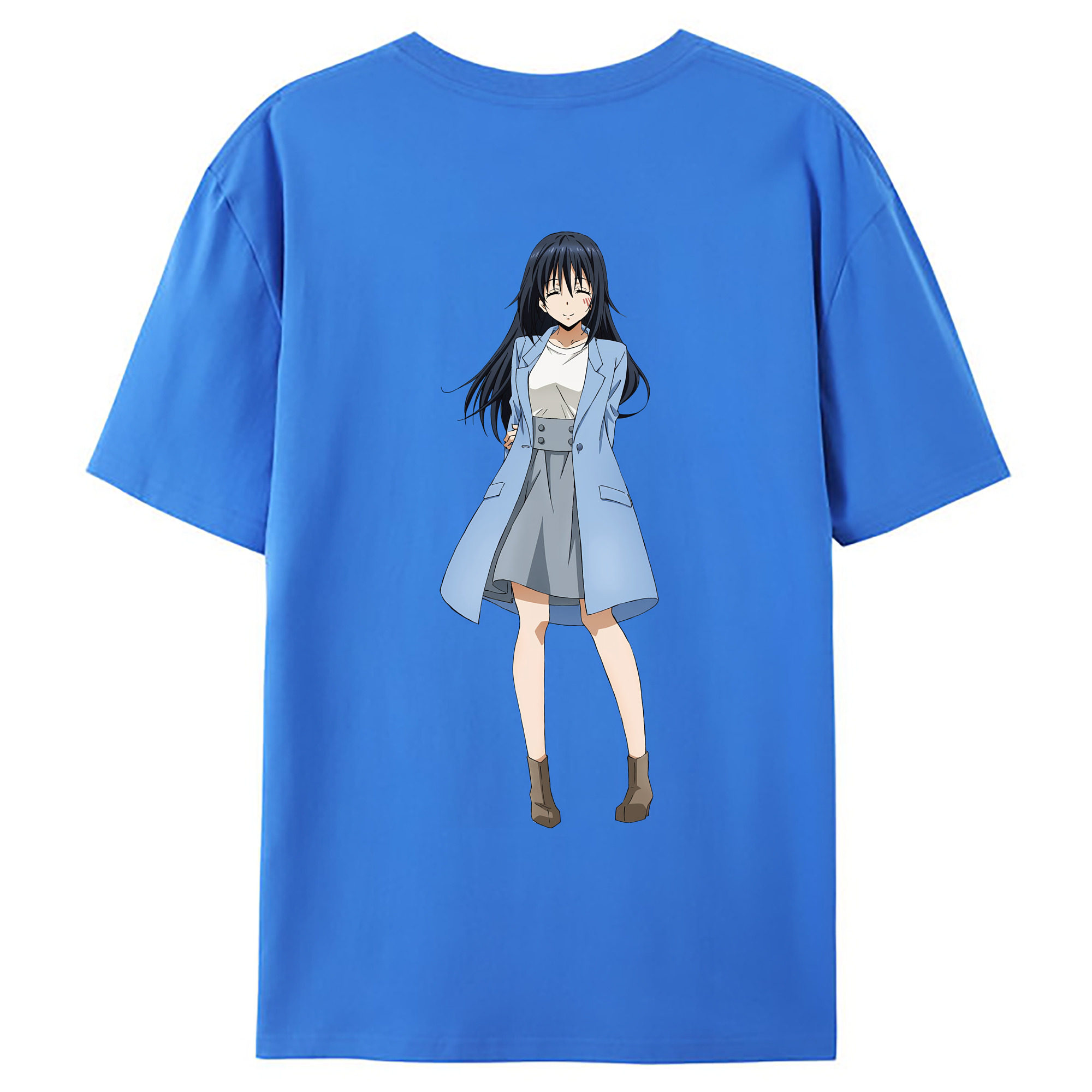 （画像用） 転スラ Regarding Reincarnated to Slime 綿100％ メンズ半袖Tシャツ（バックプリント） 通気性