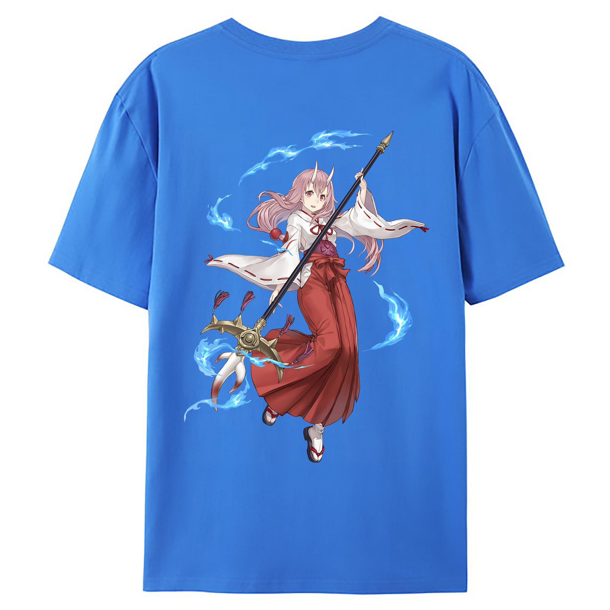 （画像用） 転スラ Regarding Reincarnated to Slime 綿100％ メンズ半袖Tシャツ（バックプリント） 通気性