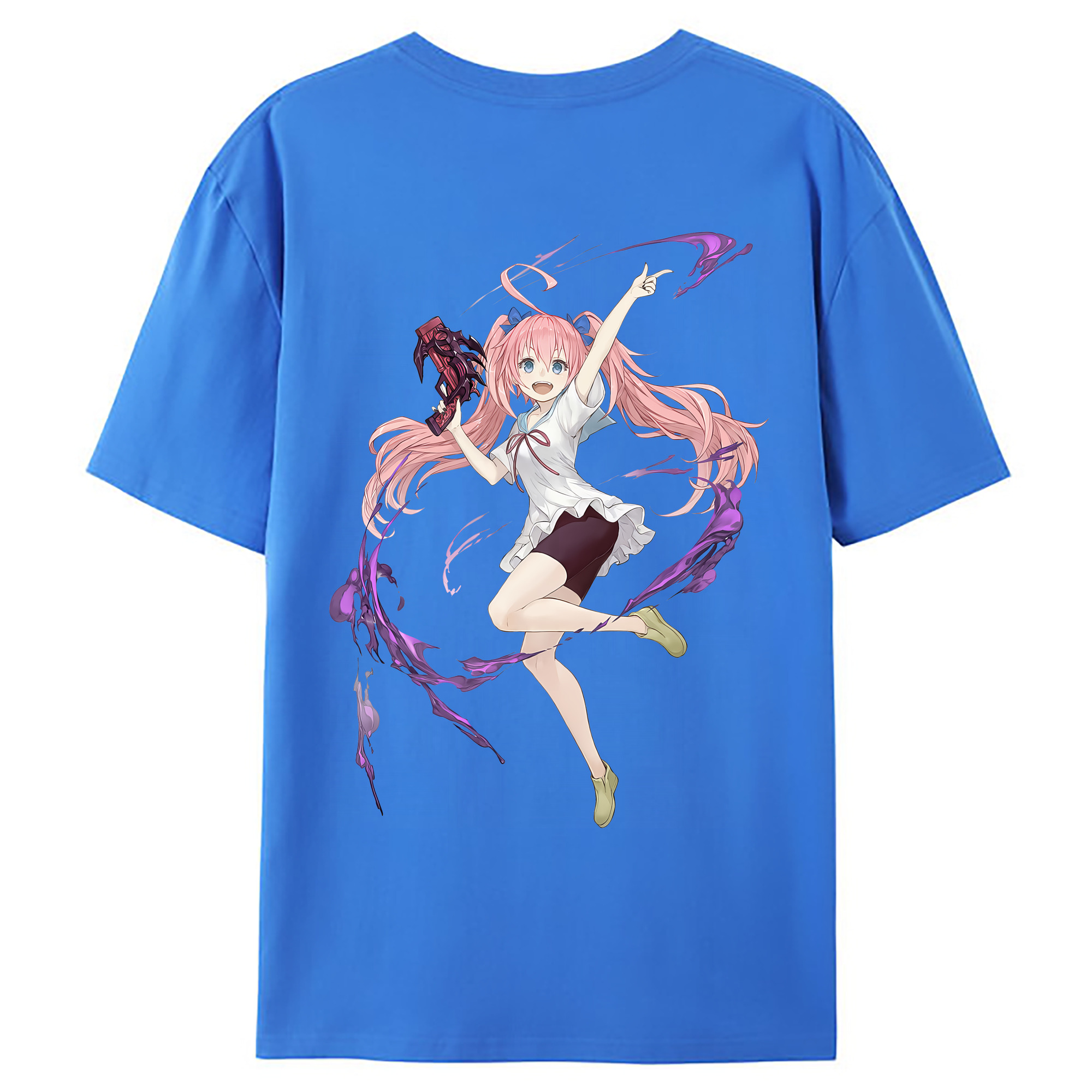 （画像用） 転スラ Regarding Reincarnated to Slime 綿100％ メンズ半袖Tシャツ（バックプリント） 通気性
