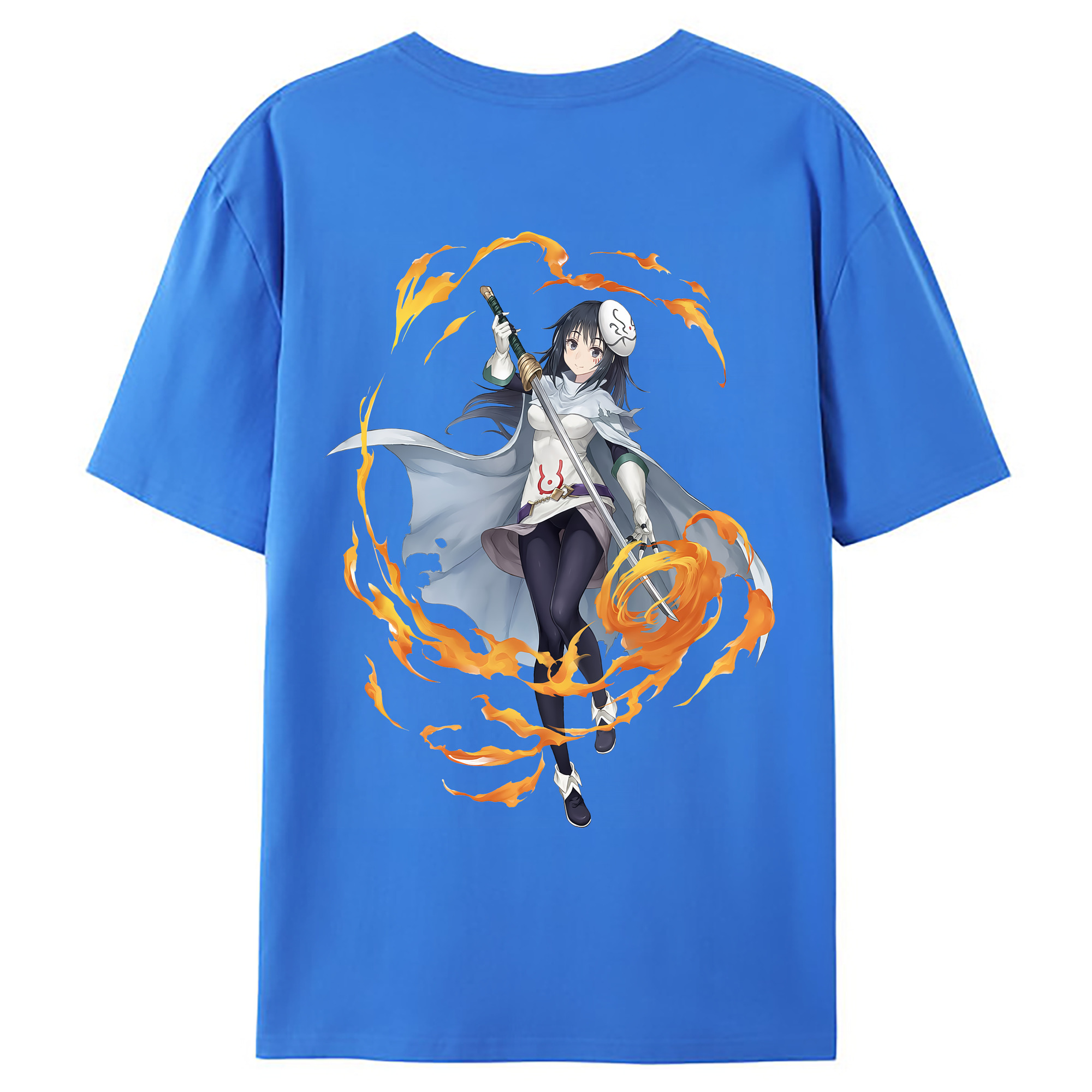 （画像用） 転スラ Regarding Reincarnated to Slime 綿100％ メンズ半袖Tシャツ（バックプリント） 通気性