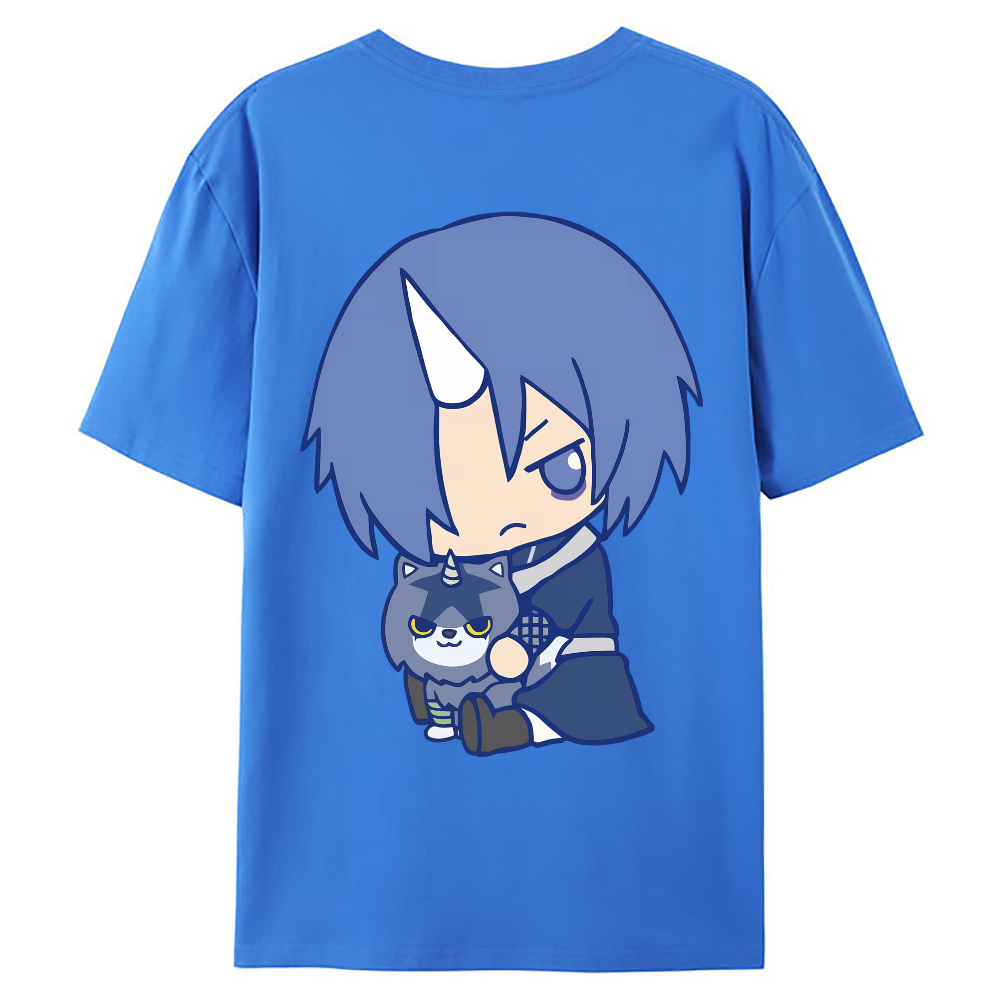 （画像用） 転スラ Regarding Reincarnated to Slime 綿100％ メンズ半袖Tシャツ（バックプリント） 通気性