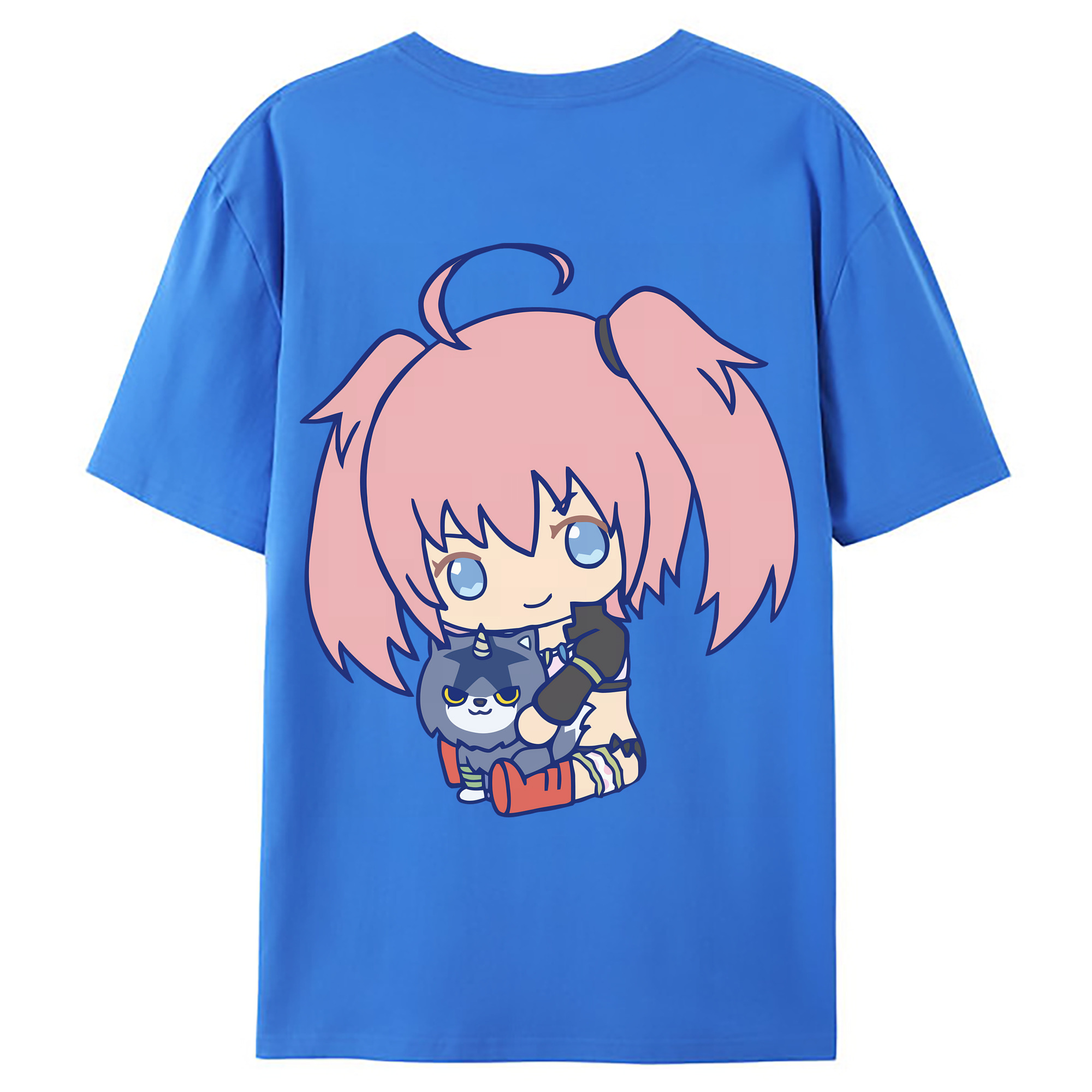 （画像用） 転スラ Regarding Reincarnated to Slime 綿100％ メンズ半袖Tシャツ（バックプリント） 通気性