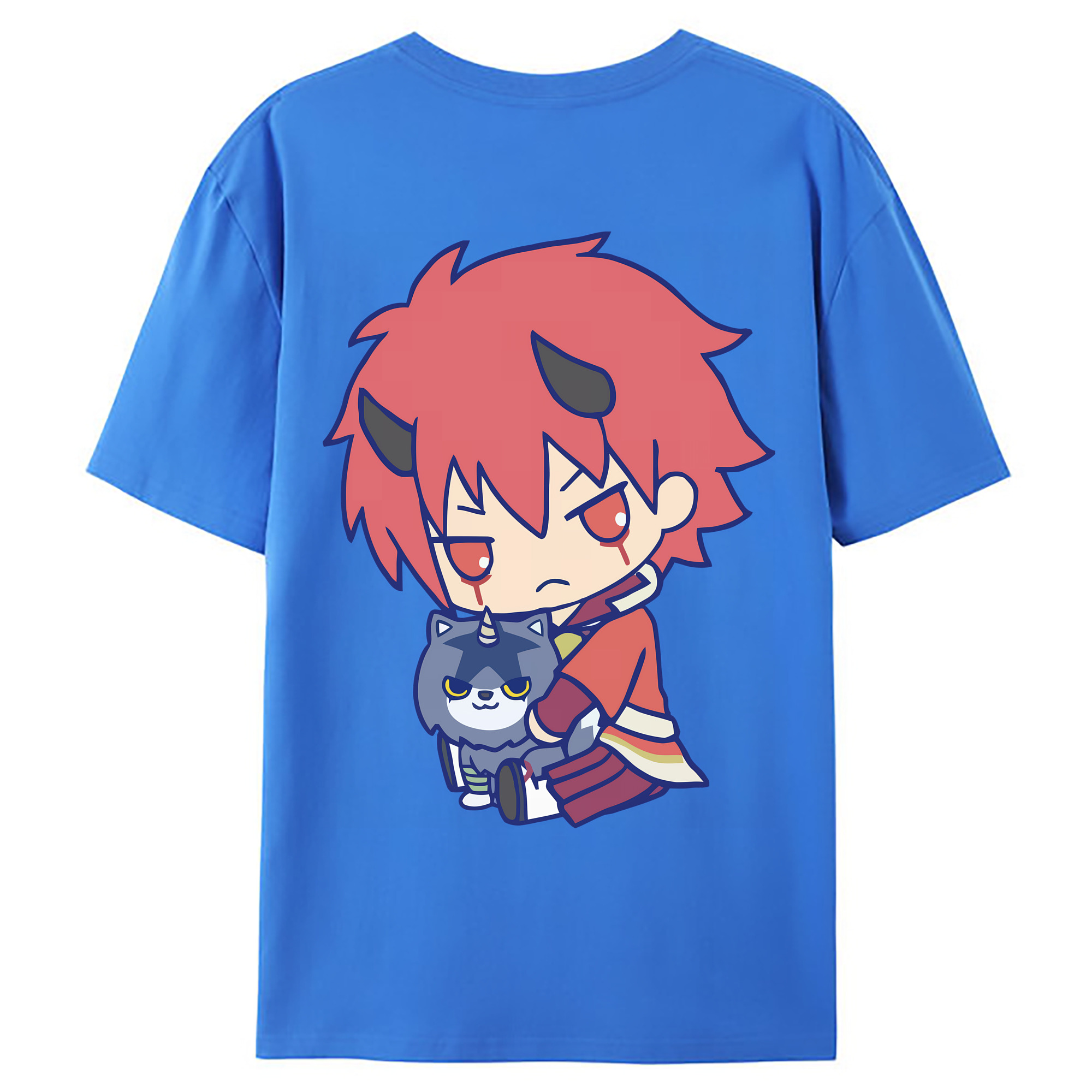 （画像用） 転スラ Regarding Reincarnated to Slime 綿100％ メンズ半袖Tシャツ（バックプリント） 通気性