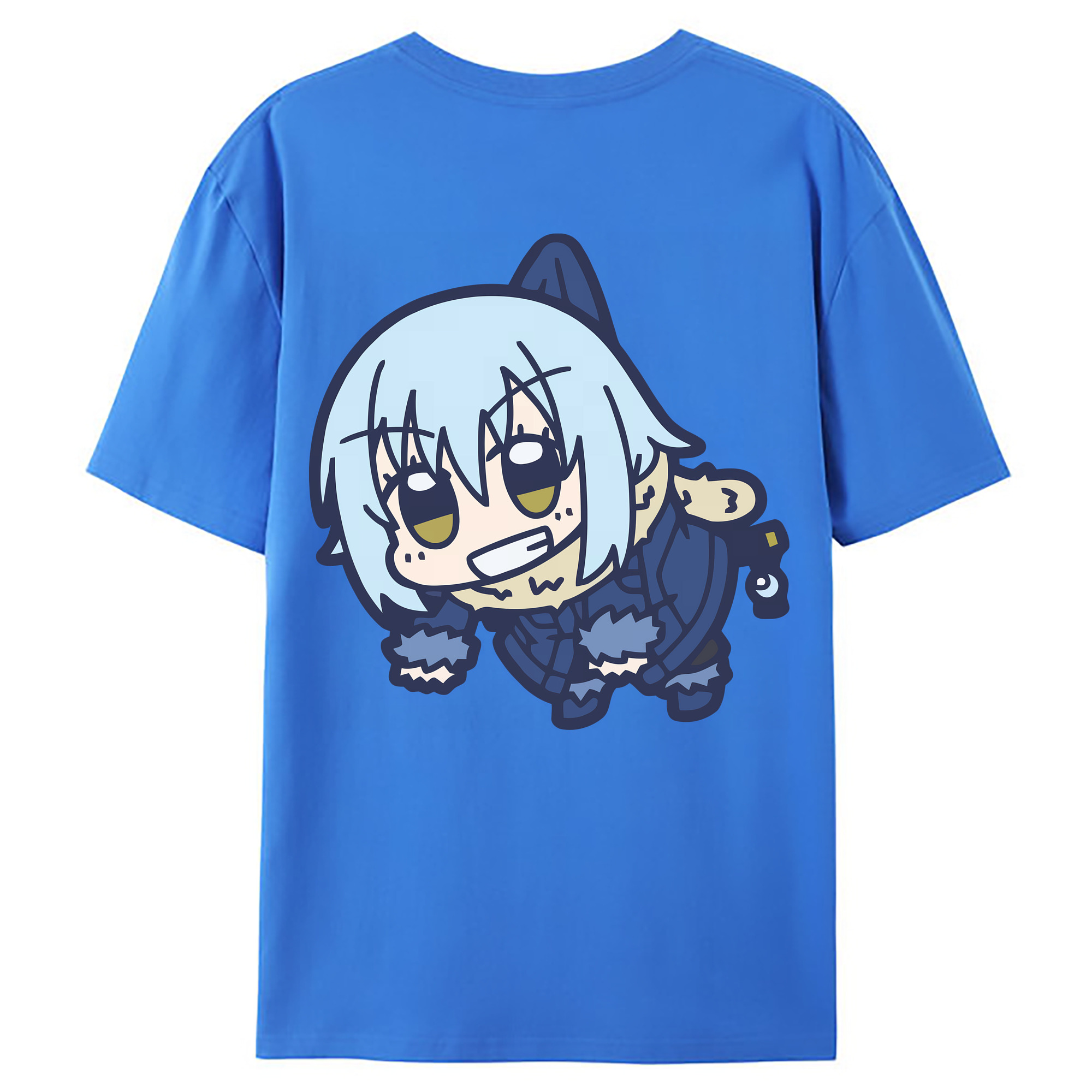 （画像用） 転スラ Regarding Reincarnated to Slime 綿100％ メンズ半袖Tシャツ（バックプリント） 通気性