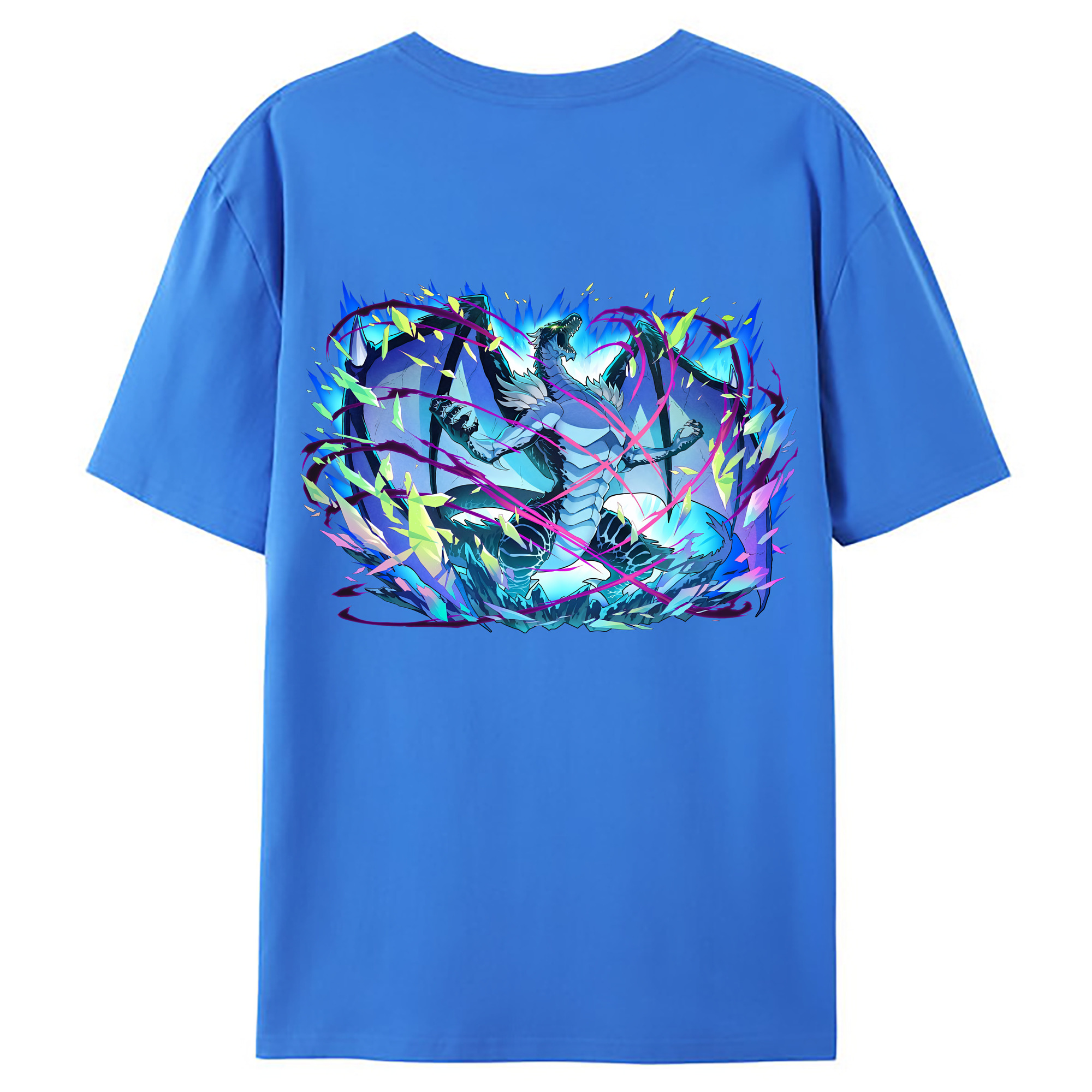 （画像用） 転スラ Regarding Reincarnated to Slime 綿100％ メンズ半袖Tシャツ（バックプリント） 通気性