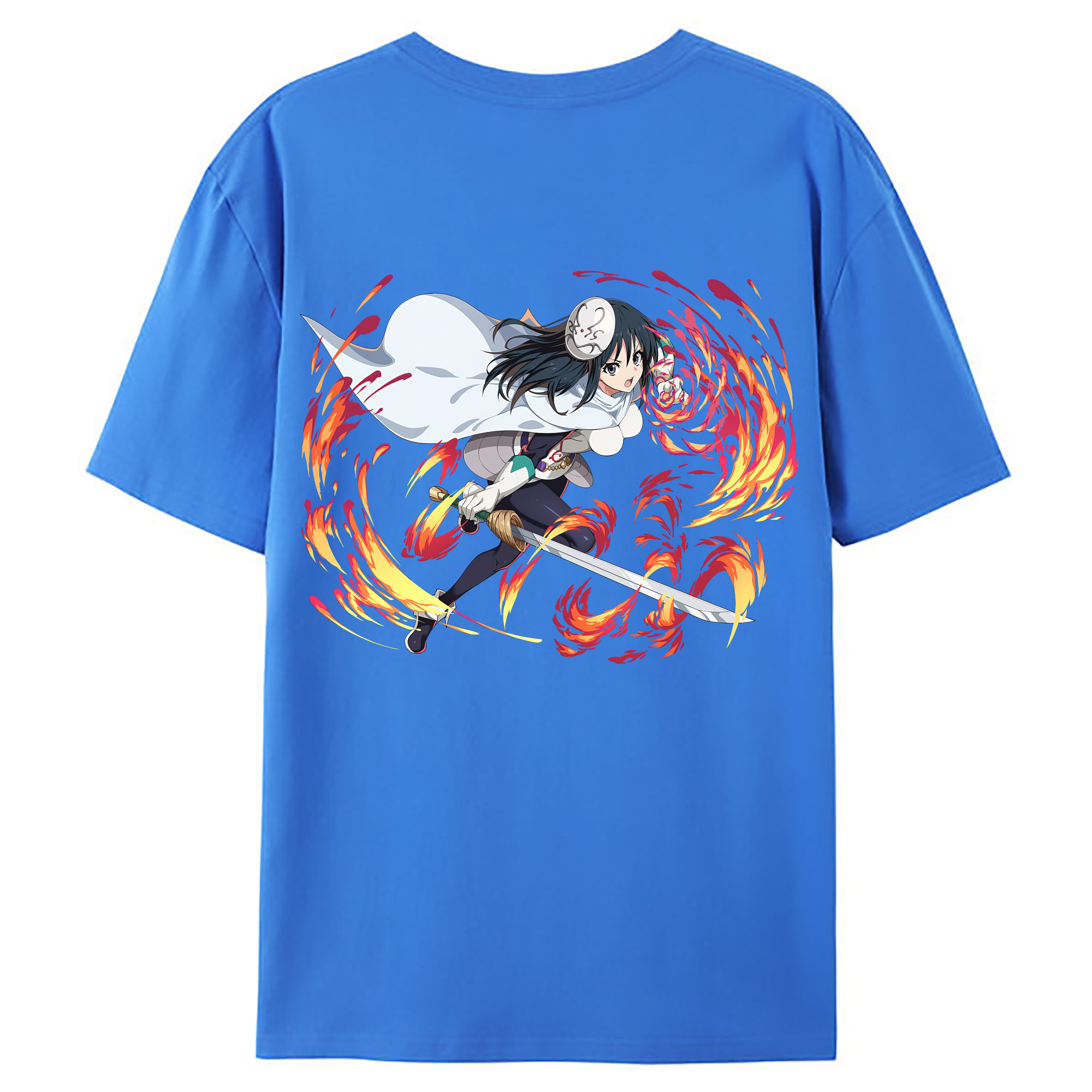 （画像用） 転スラ Regarding Reincarnated to Slime 綿100％ メンズ半袖Tシャツ（バックプリント） 通気性