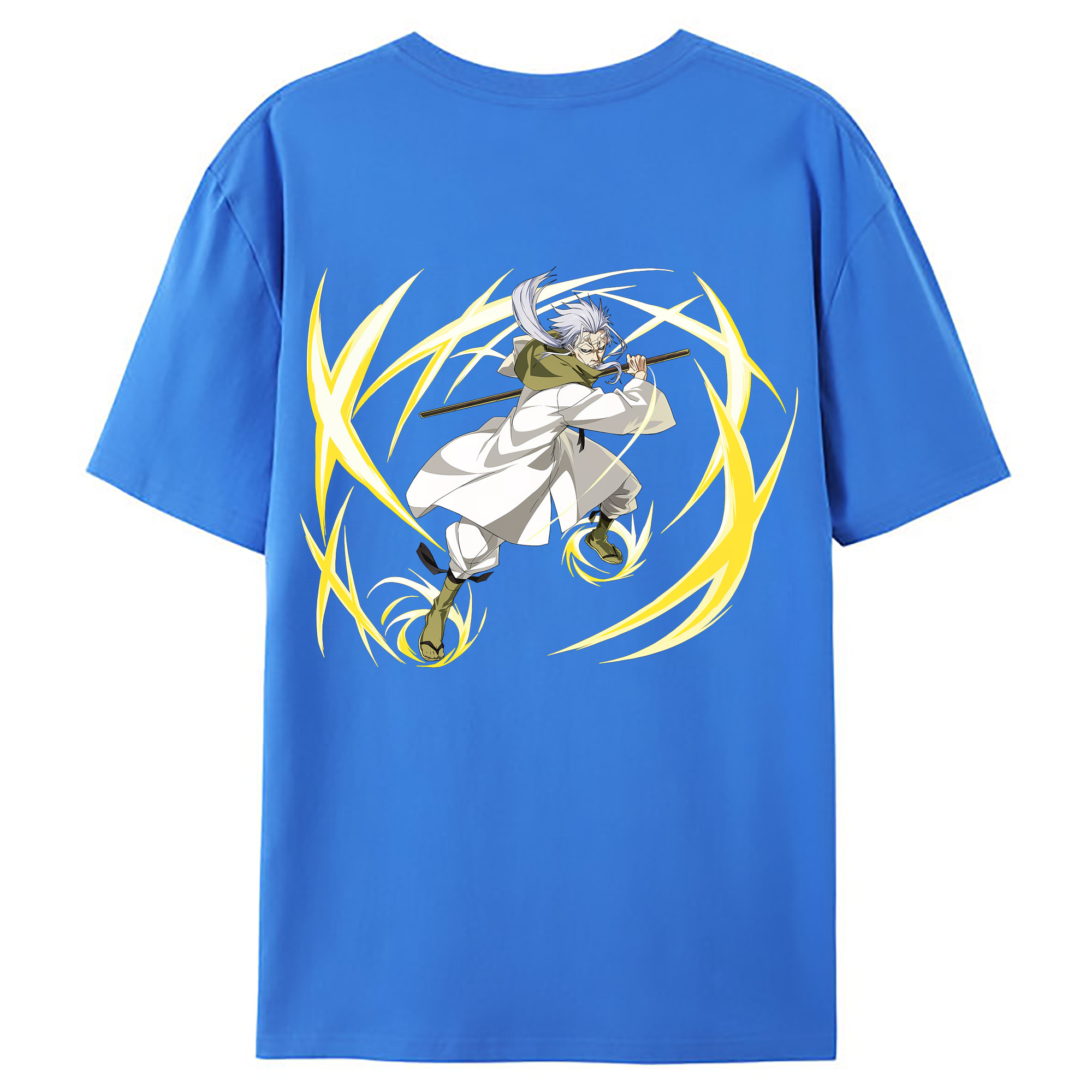 （画像用） 転スラ Regarding Reincarnated to Slime 綿100％ メンズ半袖Tシャツ（バックプリント） 通気性