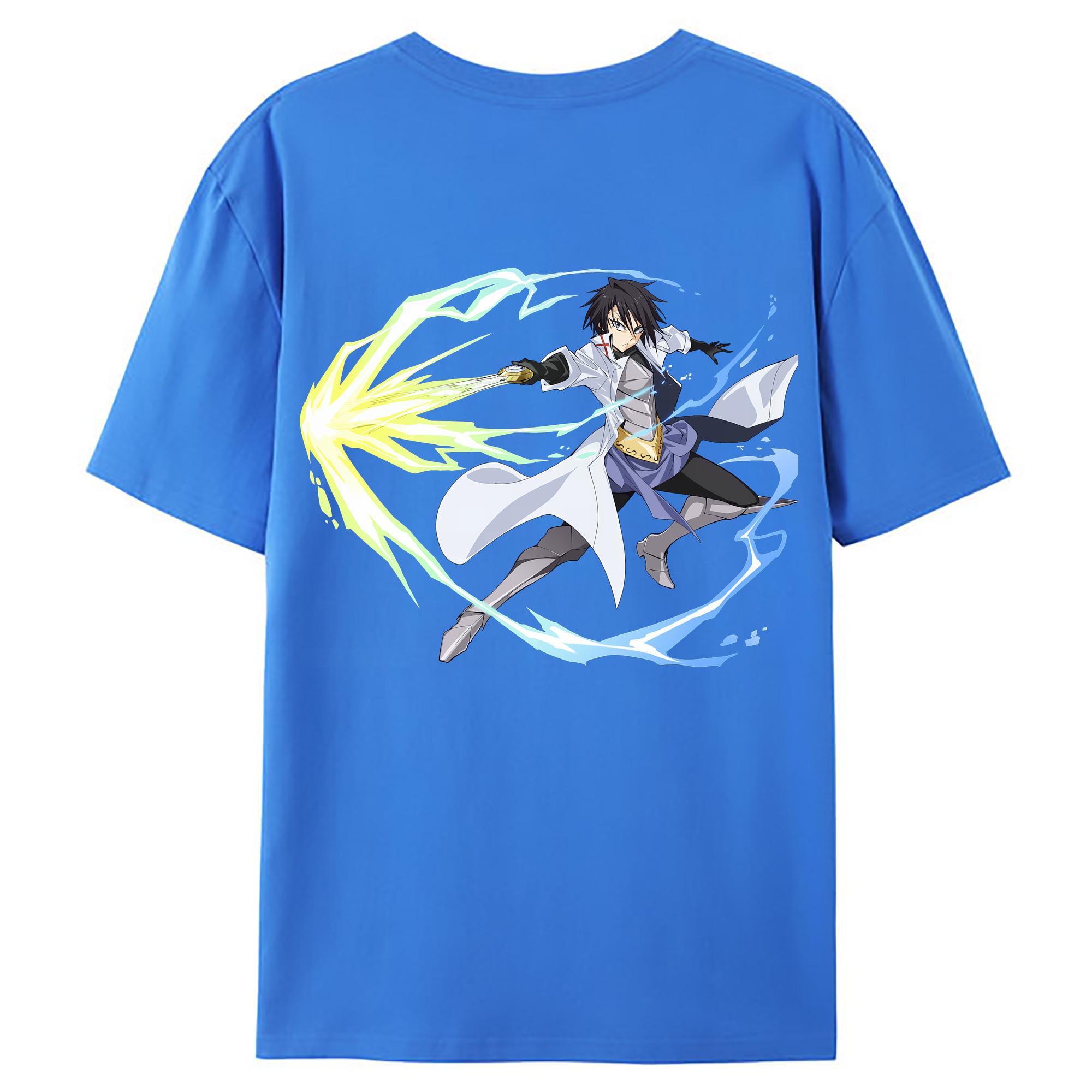 （画像用） 転スラ Regarding Reincarnated to Slime 綿100％ メンズ半袖Tシャツ（バックプリント） 通気性